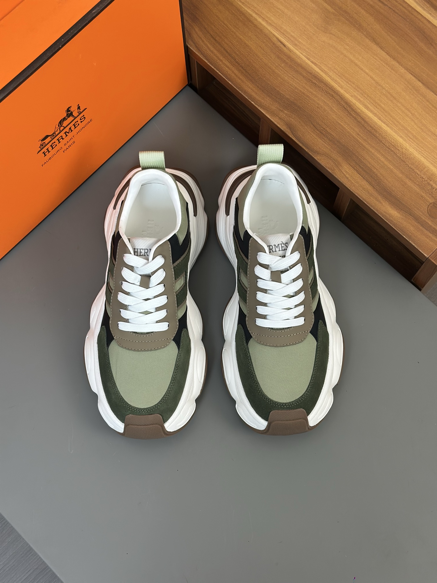 Hermes Men's High-Top Casual Sneakers in Calfskin - Modern Urban Style 1 Hermes Men's High-Top Casual Sneakers in Calfskin - Modern Urban Style