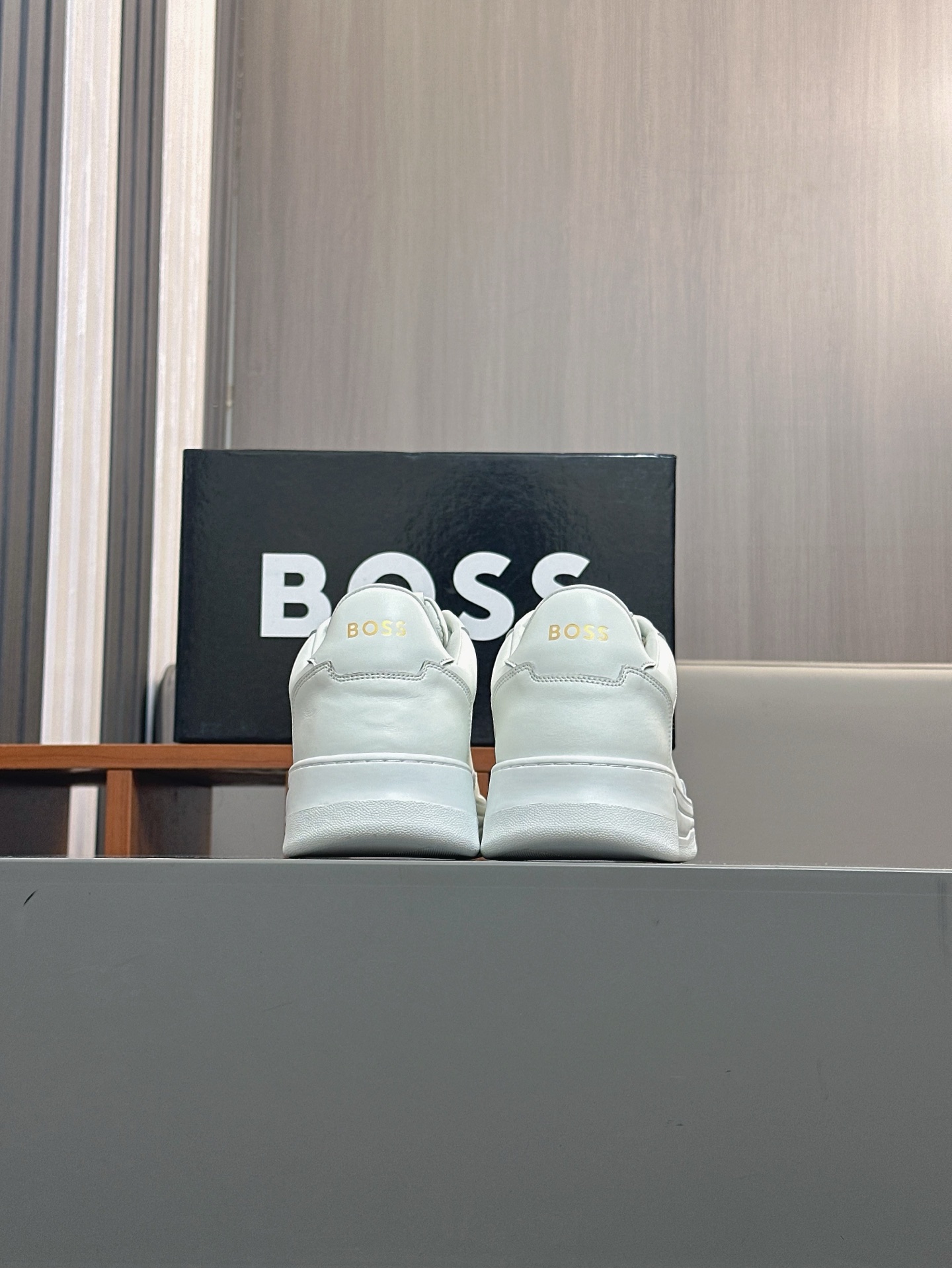 Boss zapatillas de deporte casuales de los hombres, molde abierto original, tela de piel importada, 
