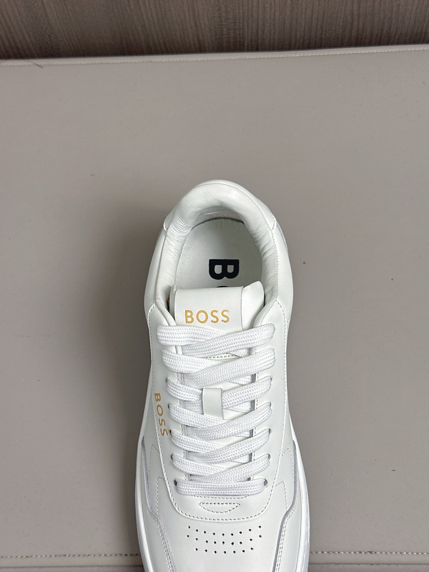 Boss zapatillas de deporte casuales de los hombres, molde abierto original, tela de piel importada, 