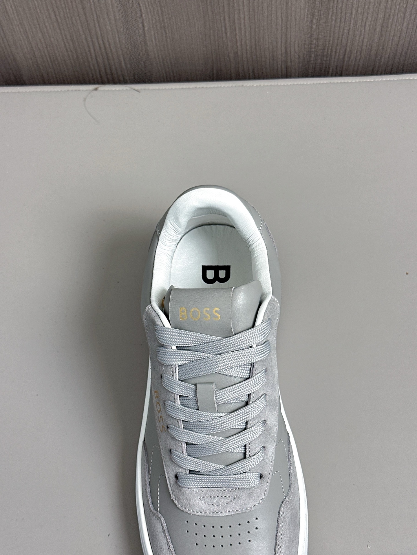 Boss zapatillas de deporte casuales de los hombres, molde abierto original, tela de piel importada, 