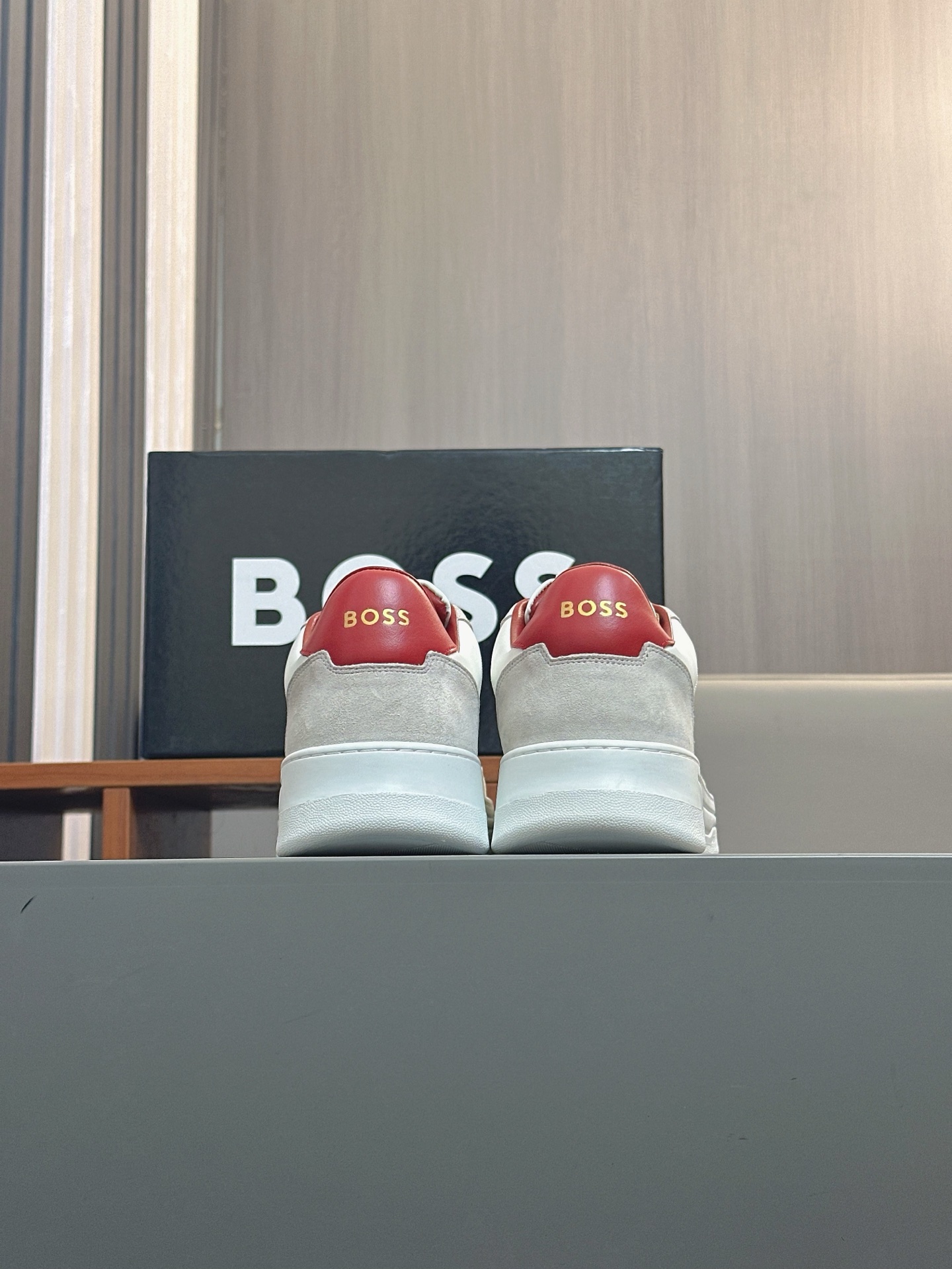 Boss zapatillas de deporte casuales de los hombres, molde abierto original, tela de piel importada, 