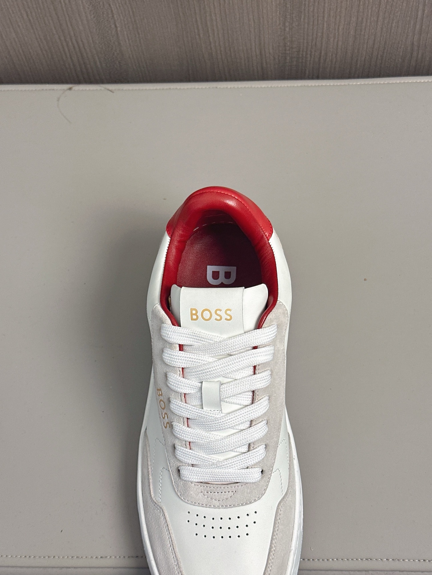 Boss zapatillas de deporte casuales de los hombres, molde abierto original, tela de piel importada, 