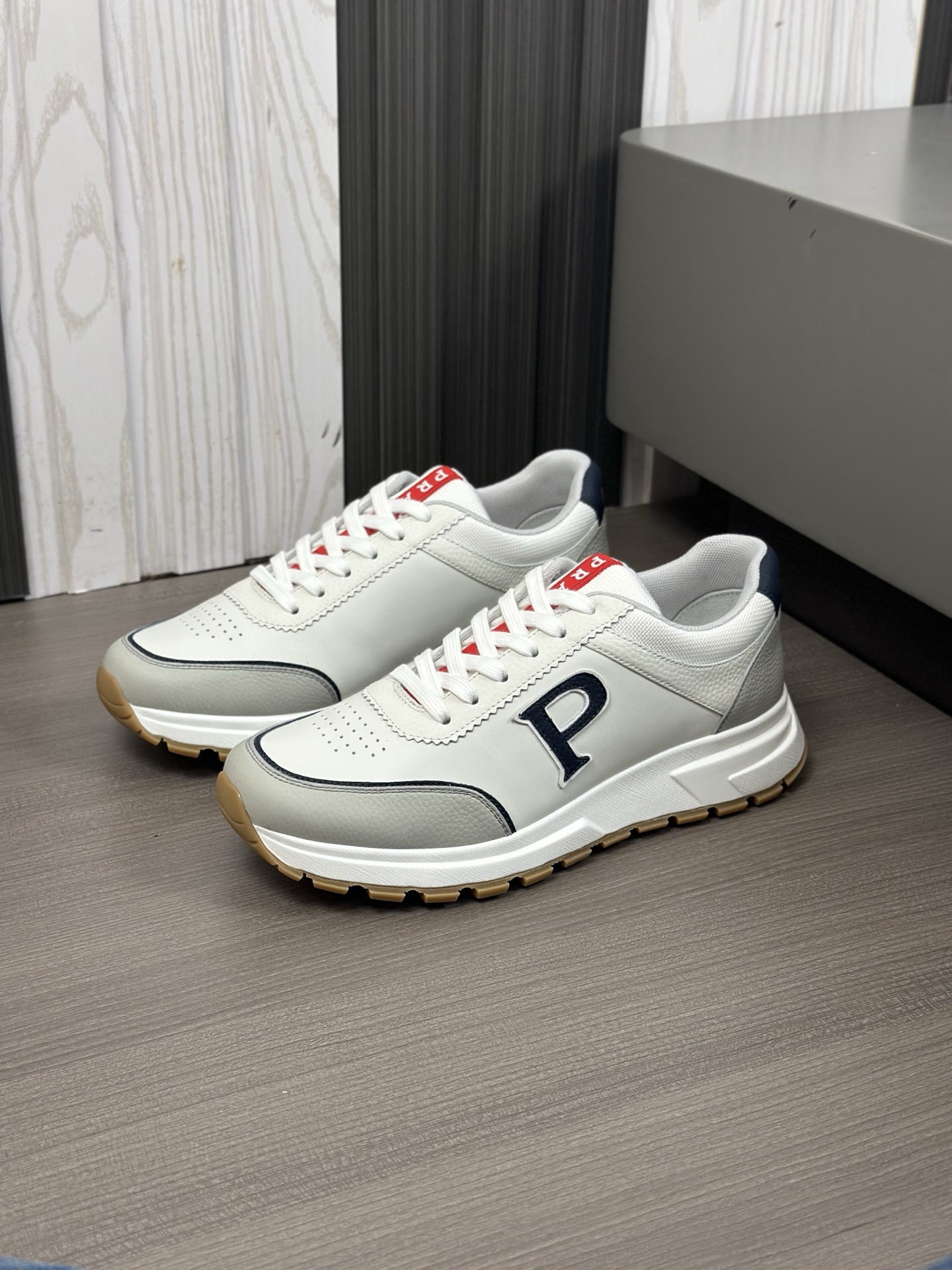 Prada Men's Leather Sneakers White Casual Lace-Up Shoes Size 39-44 7 i1744054498228 7798 0 5