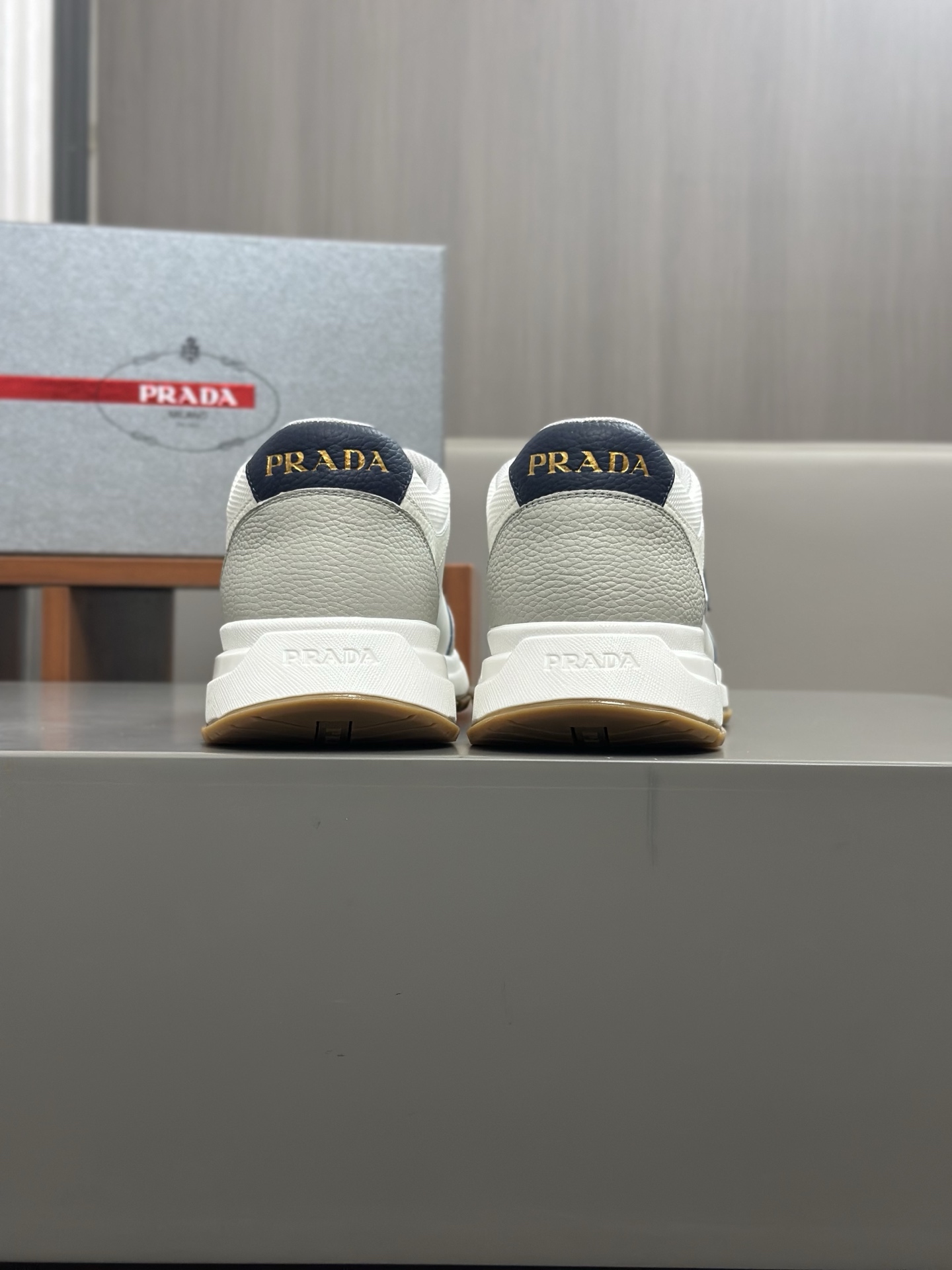 Prada Men's Leather Sneakers White Casual Lace-Up Shoes Size 39-44 8 i1744054498249 1954 0 6