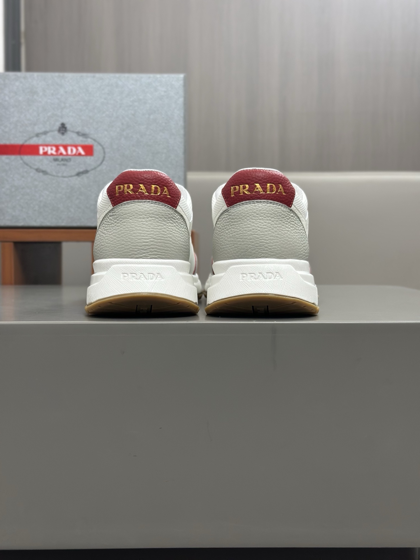 Prada Men's Leather Sneakers White with Red Accents Size 39-44 Italian Design 9 i1744054517247 519 0 7