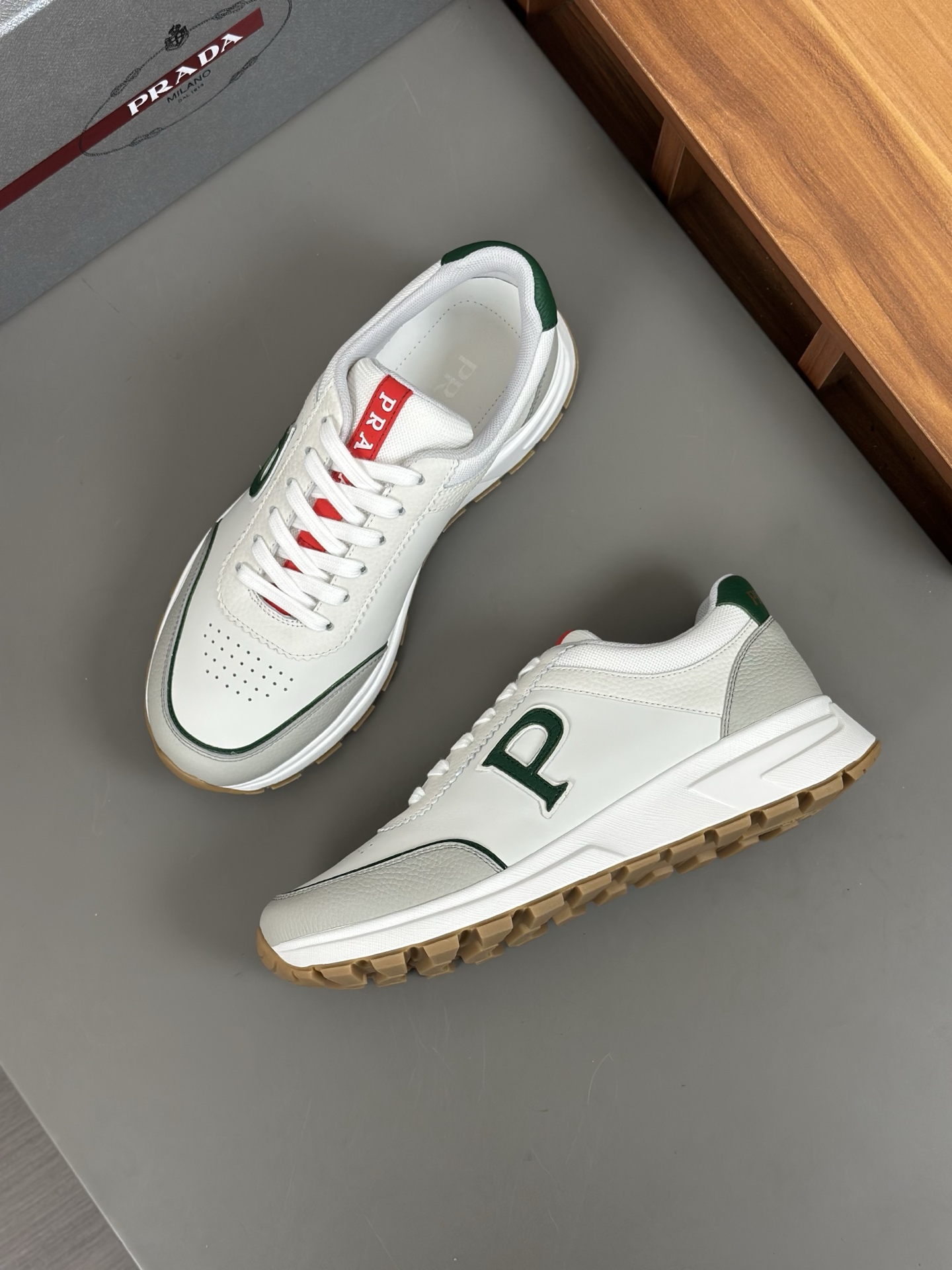 Prada Men's Leather Sneakers White Casual Shoes Size 39-44 New Collection 6 i1744054544554 8593 0 4