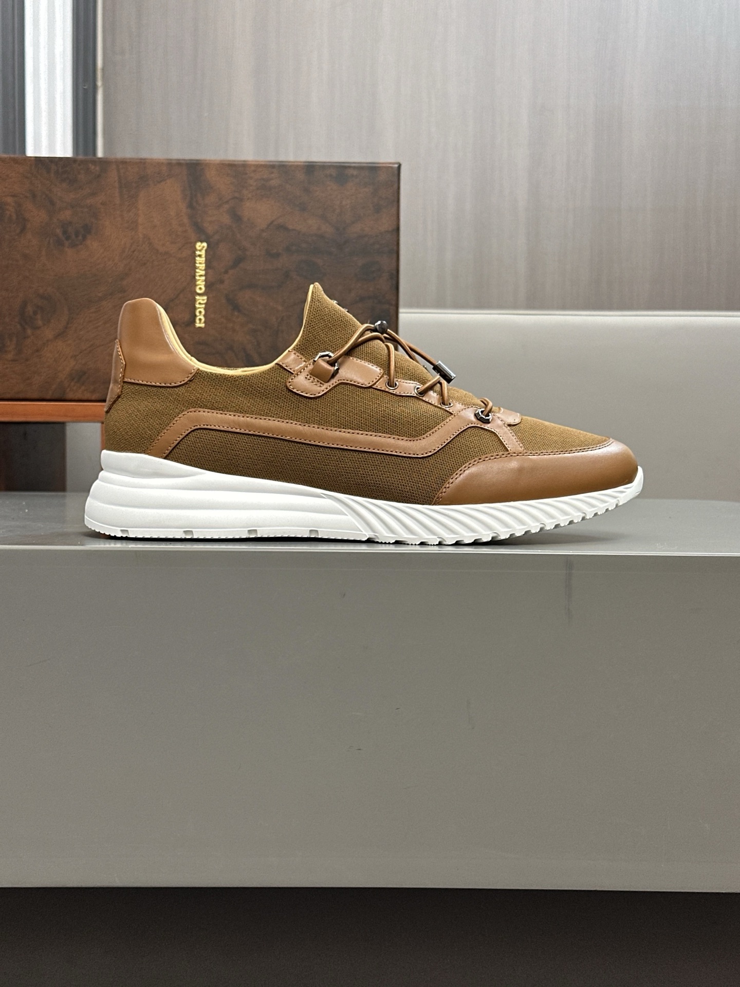 Calidad original!Stefano Ricci (Stefan) zapatos casuales de cuero para hombre. Hecho de cuero de bec