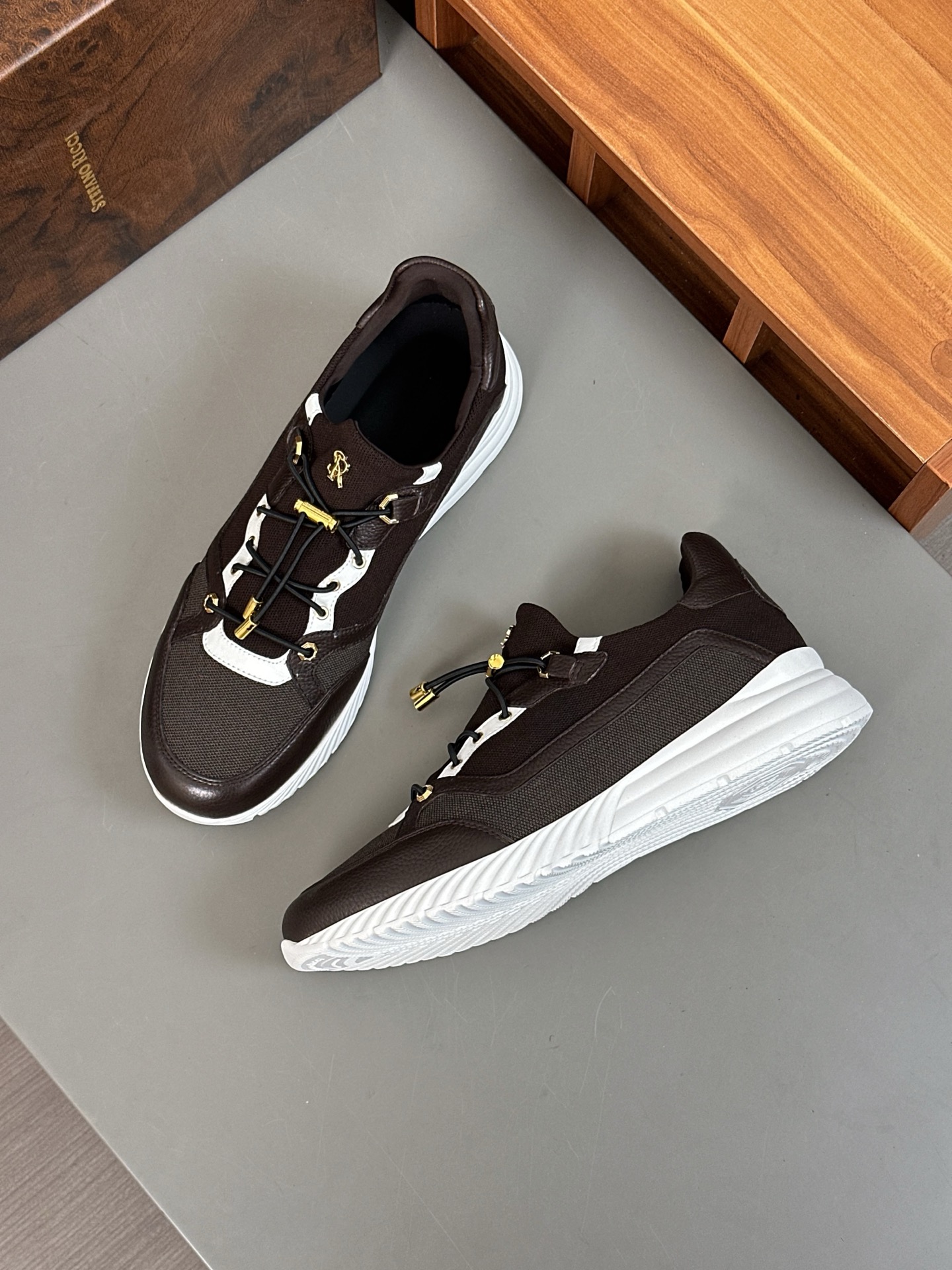 Calidad original!Stefano Ricci (Stefan) zapatos casuales de cuero para hombre. Hecho de cuero de bec