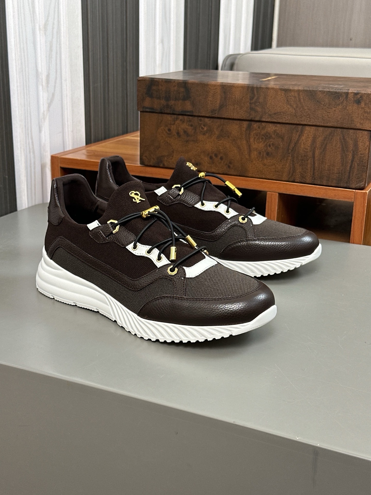 Calidad original!Stefano Ricci (Stefan) zapatos casuales de cuero para hombre. Hecho de cuero de bec