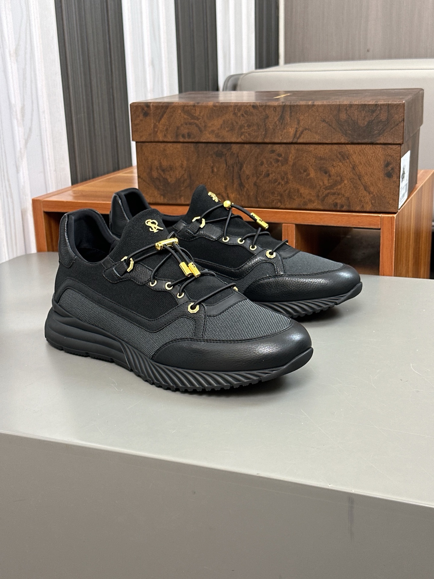 Calidad original!Stefano Ricci (Stefan) zapatos casuales de cuero para hombre. Hecho de cuero de bec