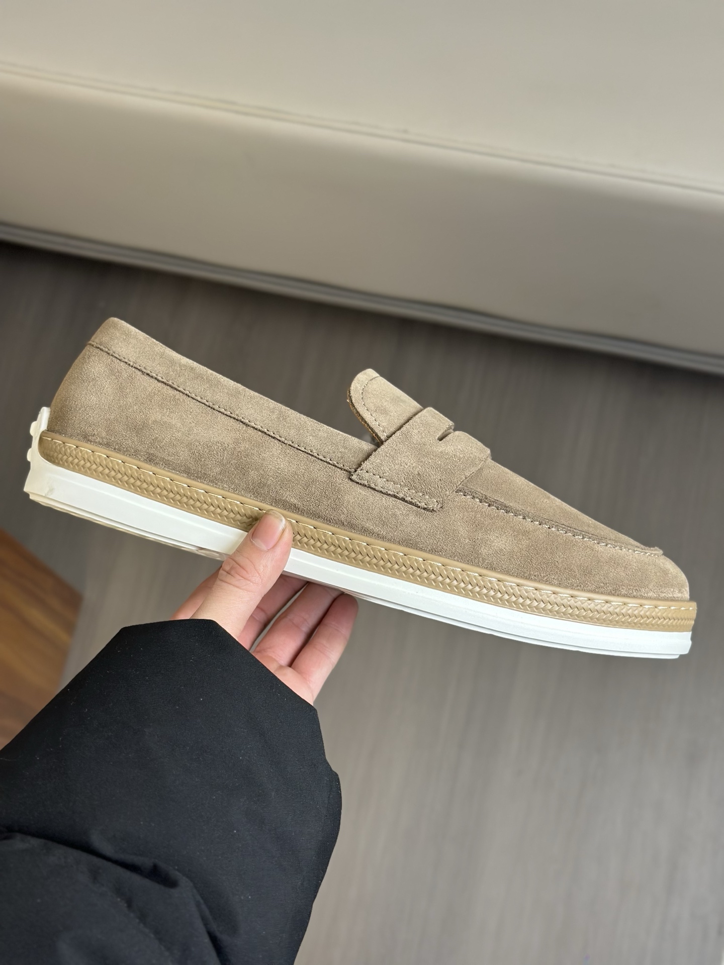 TOD'S/Tod's nuevos mocasines de hombre esta sección de zapatos a aterciopelada suave gamuza y piel d