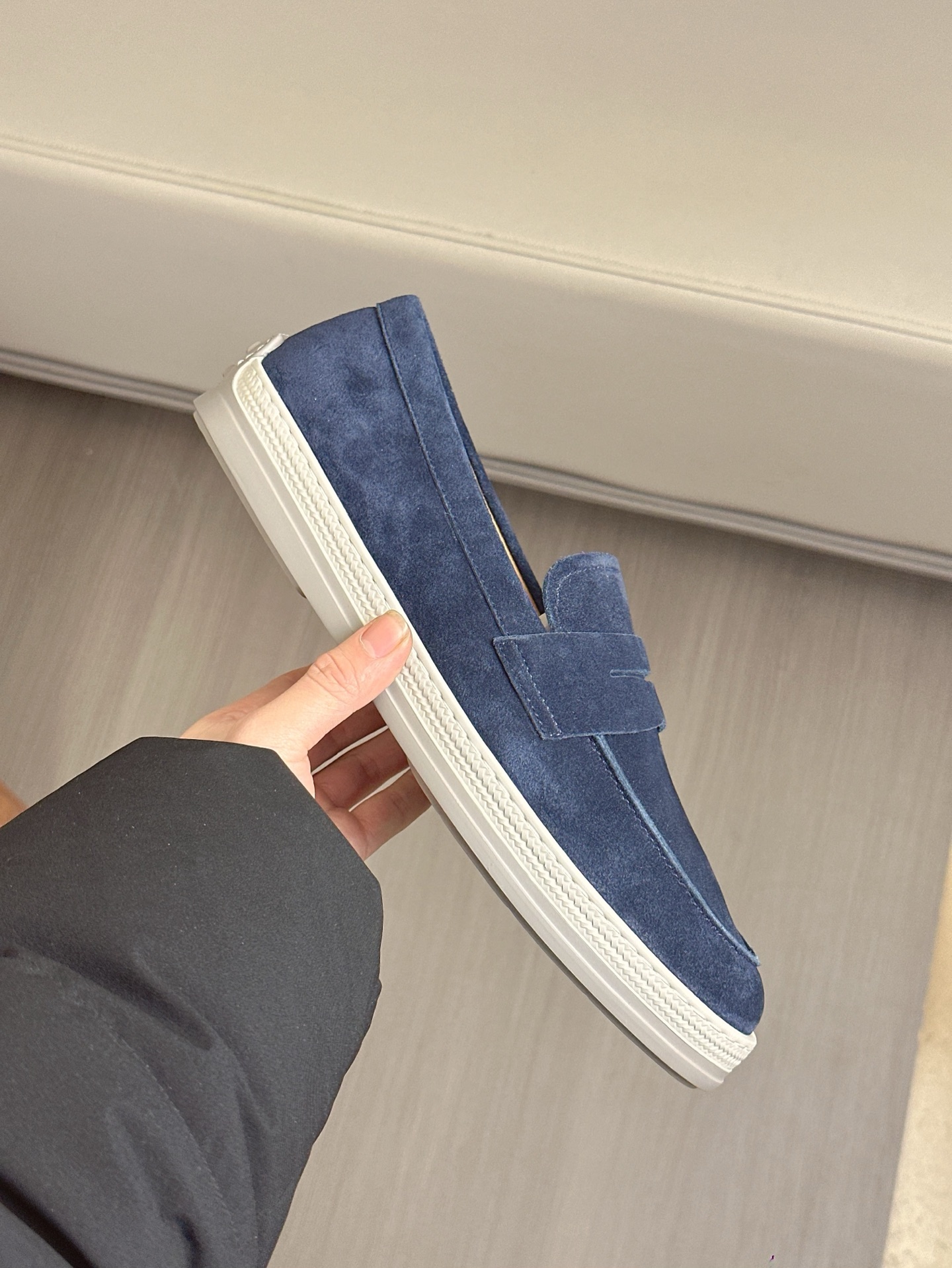 TOD'S/Tod's nuevos mocasines de hombre esta sección de zapatos a aterciopelada suave gamuza y piel d