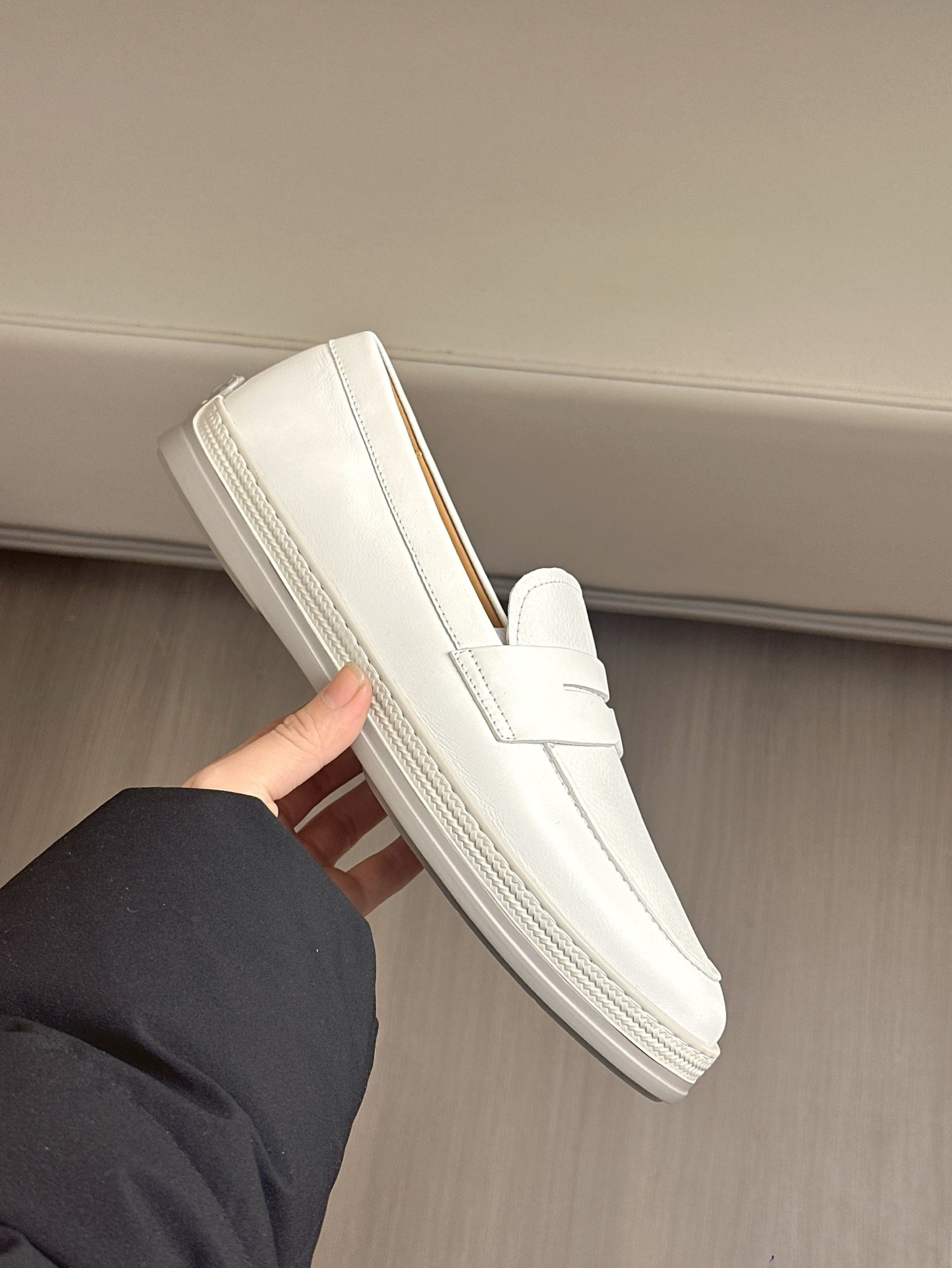 TOD'S/Tod's nuevos mocasines de hombre esta sección de zapatos a aterciopelada suave gamuza y piel d