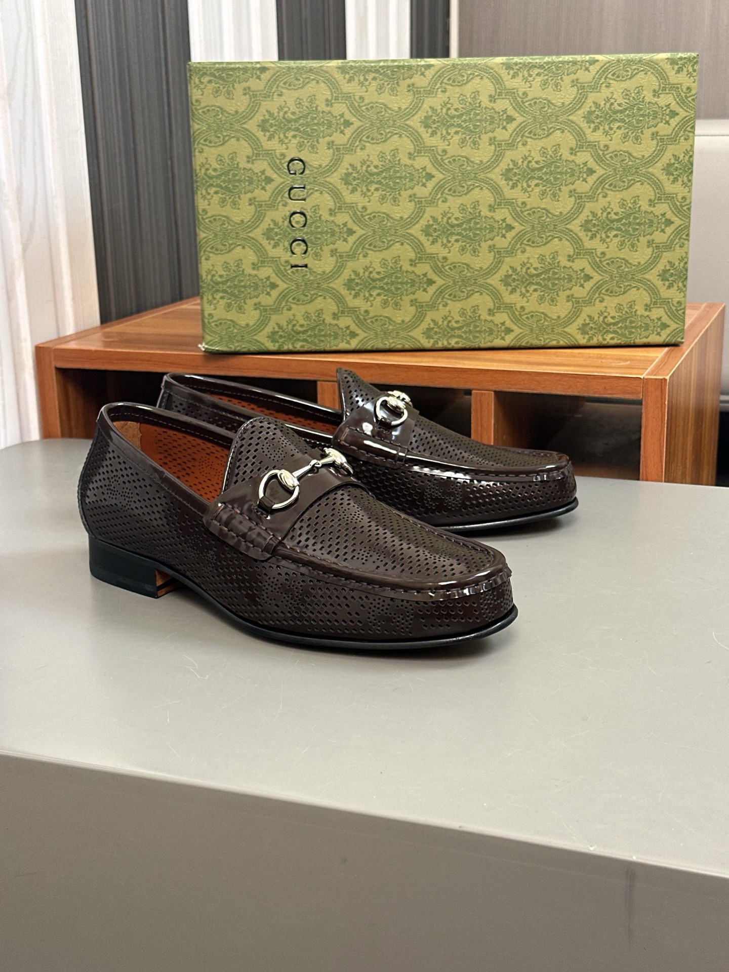Gucci Men's Formal Loafers Genuine Leather Dress Shoes - Brown 4 i1744495569599 49 0 2