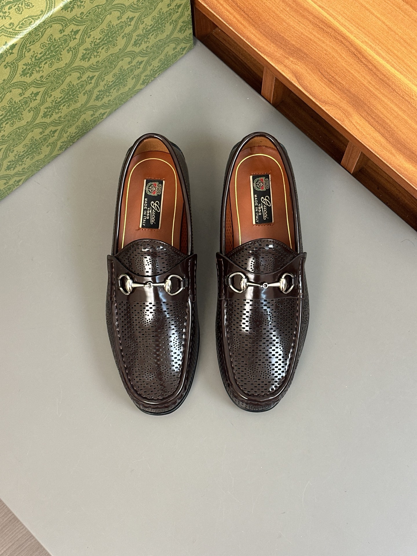 Gucci Men's Formal Loafers Genuine Leather Dress Shoes - Brown 1 Gucci Men's Formal Loafers Genuine Leather Dress Shoes - Brown