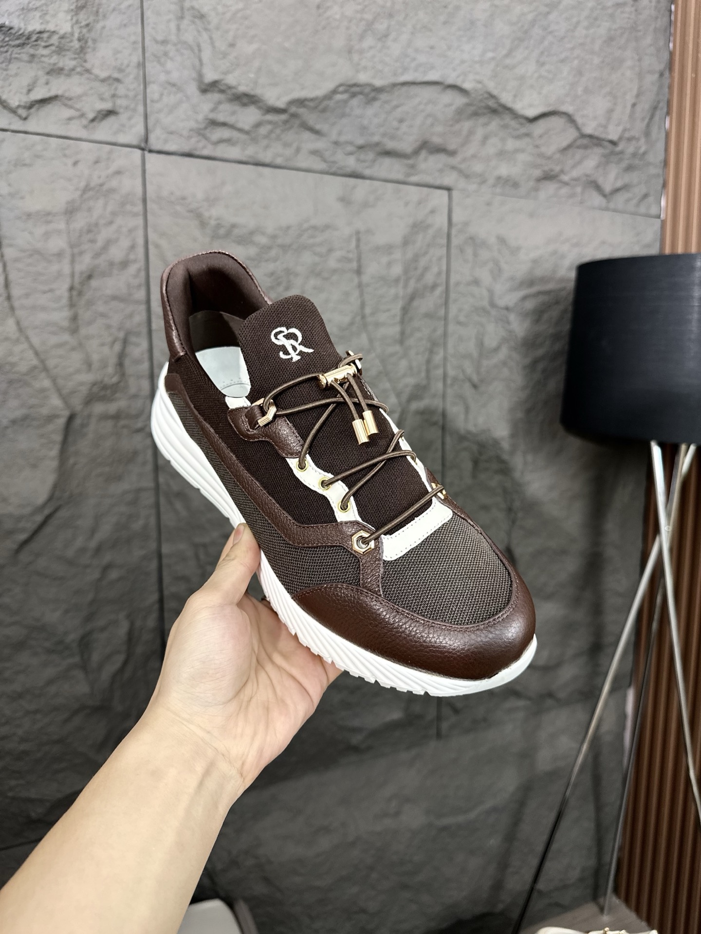 Calidad original!Stefano Ricci (Stefan) zapatos casuales de cuero para hombre. Hecho de cuero de bec