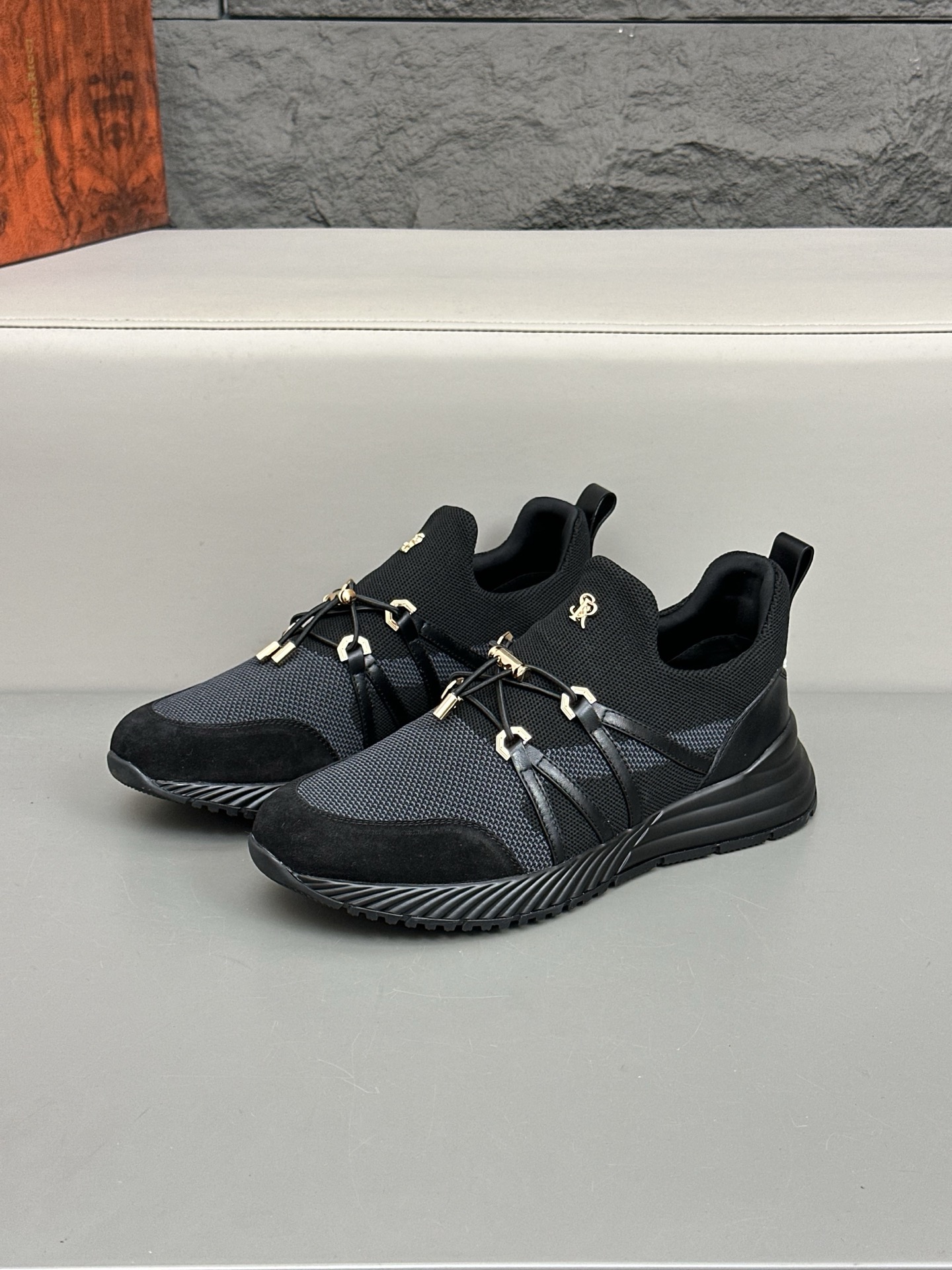 Calidad original!Stefano Ricci (Stefan) zapatos casuales de cuero para hombre. Hecho de cuero de bec