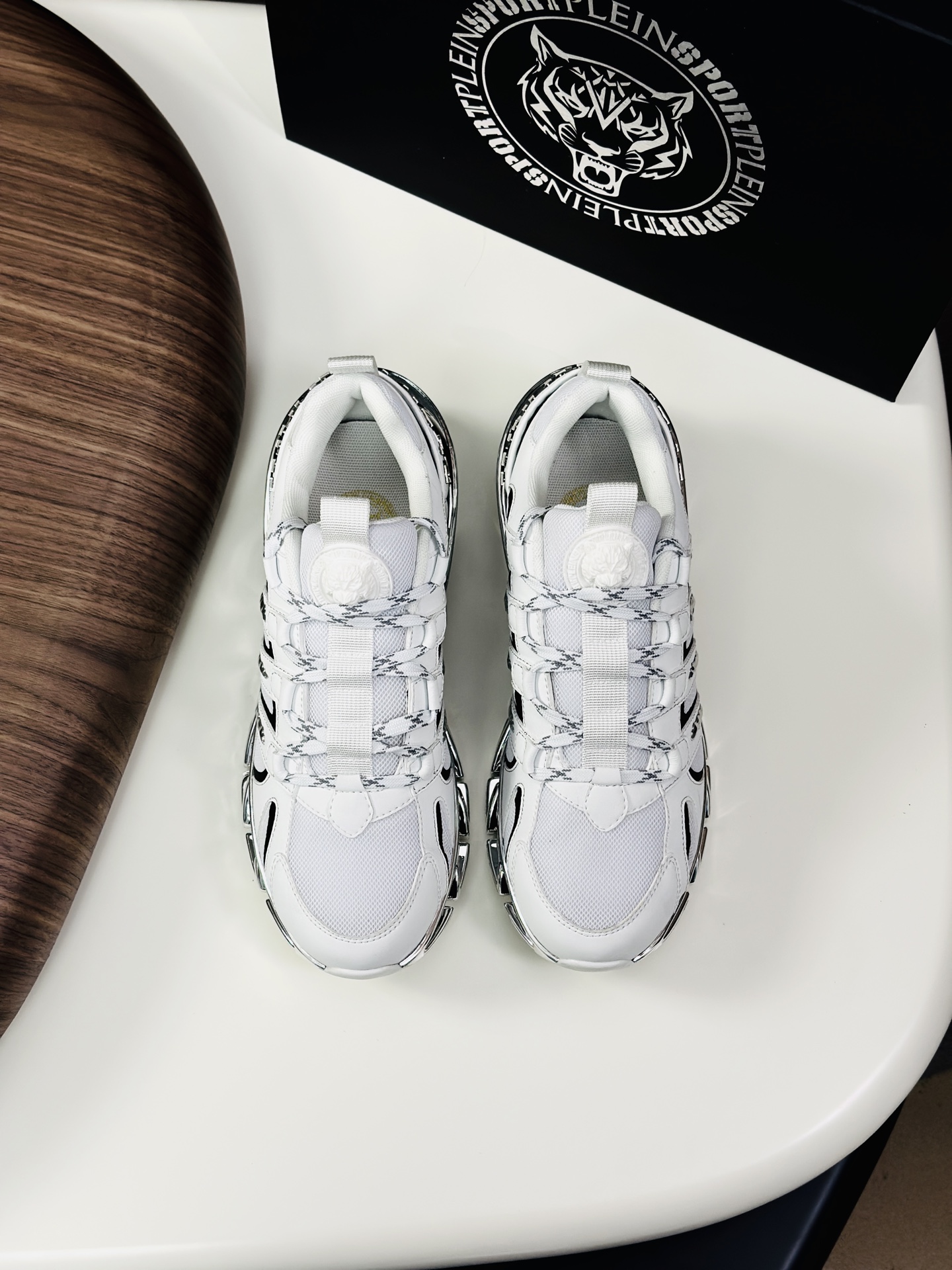 Philipp Plein Men's White Leather and Mesh Low-Top Sneakers Size 39-44