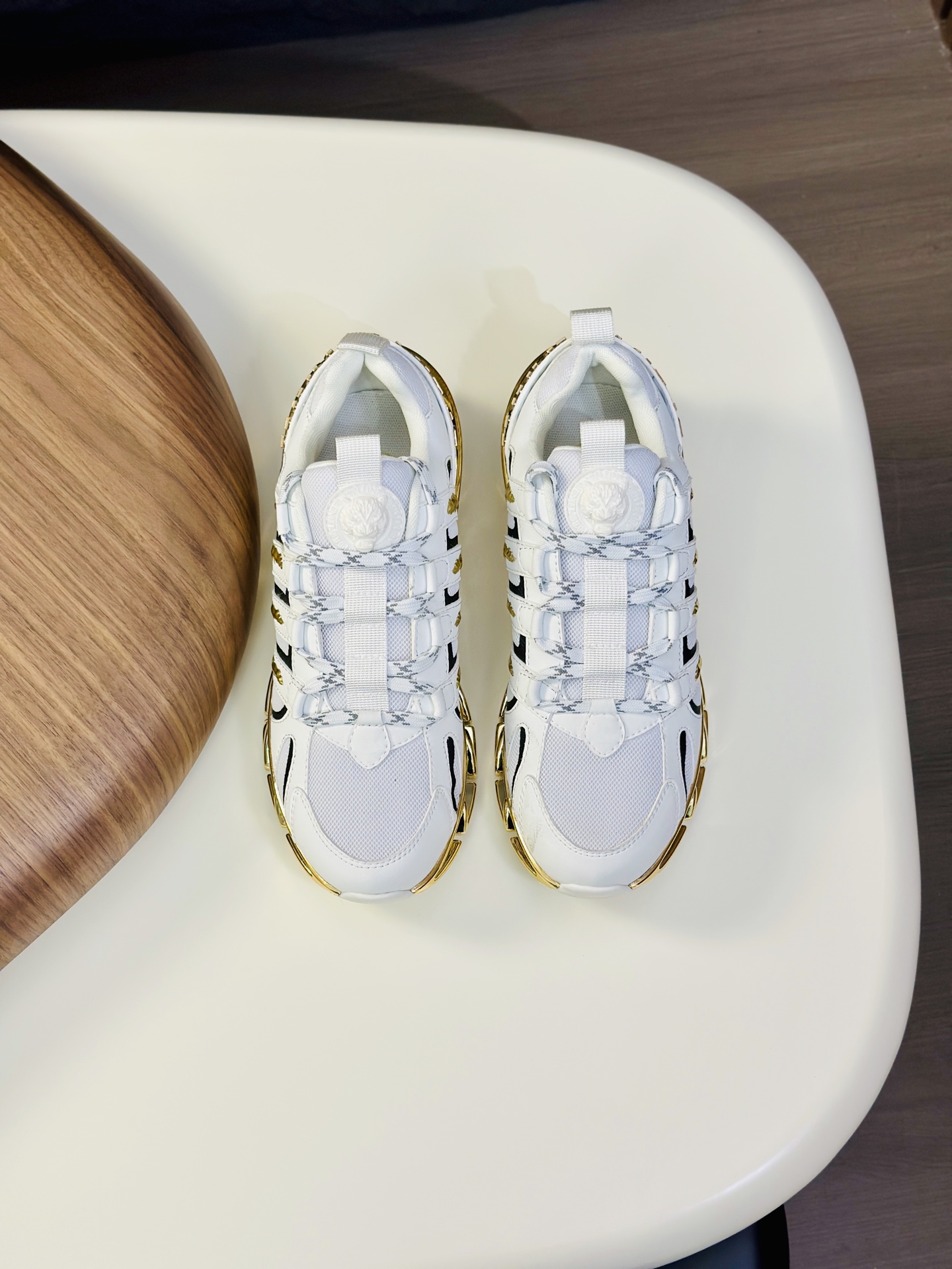 Philipp Plein Men's White Leather & Mesh Low-Top Sneakers, Comfortable Fit