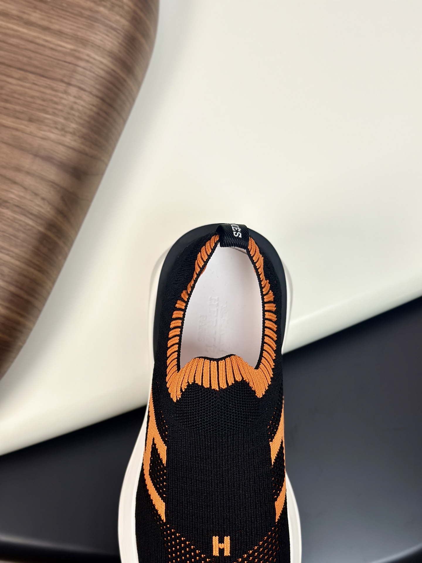 Hermès Men's Black & Orange Knitted Slip-On Sneakers - Size 39-44 9 i1749967413218 54 0 8