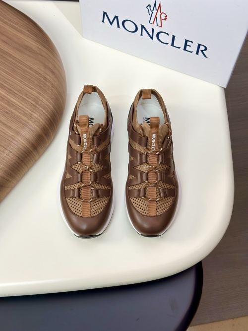 Moncler Men's Brown Lace-Up Sneakers - Breathable, Durable, and Stylish