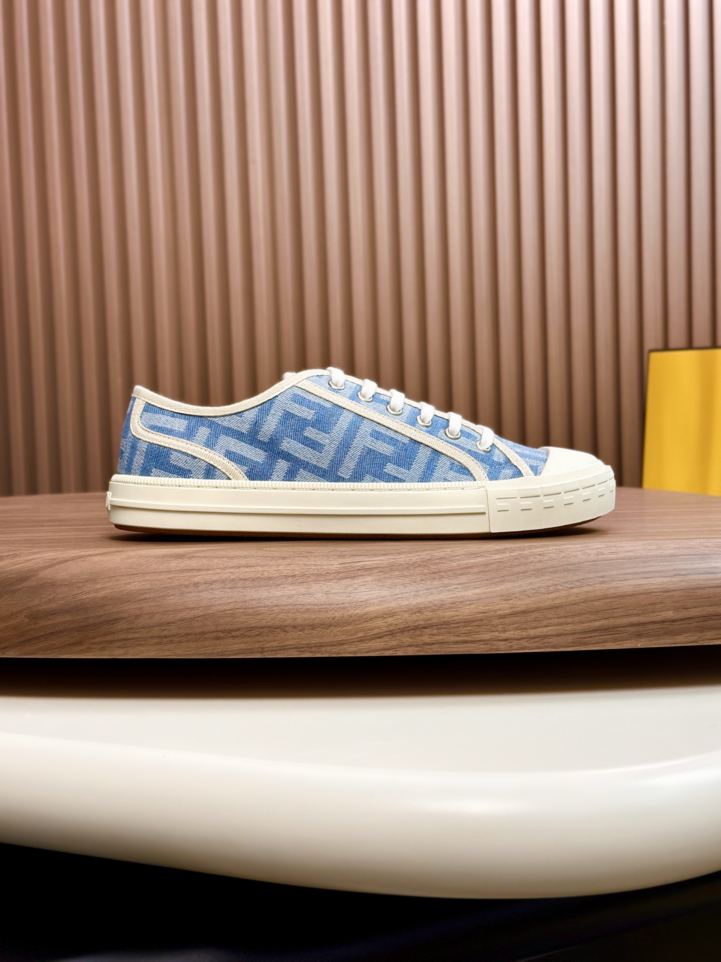 Fendi FendiMatch Sneakers Blue FF Motif Canvas Lace-Up, Couple Style Shoes 4 i1750144317759 7658 0 2