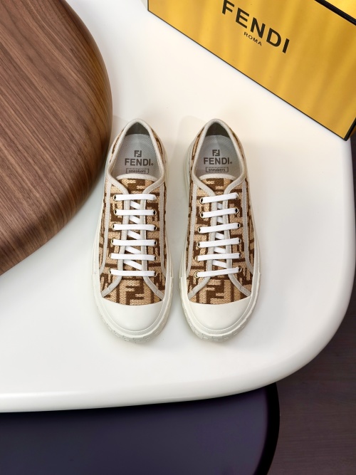 FendiMatch Sneakers - Iconic Fendi Logo Print, Lace-Up Style, and Rubber Sole