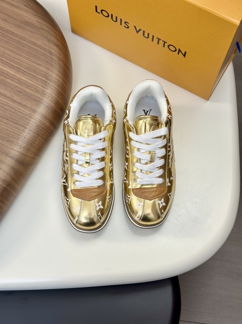 Louis Vuitton Gold Leather Run 55 Sneaker Luxury Designer Shoes For Men 1 Louis Vuitton Gold Leather Run 55 Sneaker Luxury Designer Shoes For Men