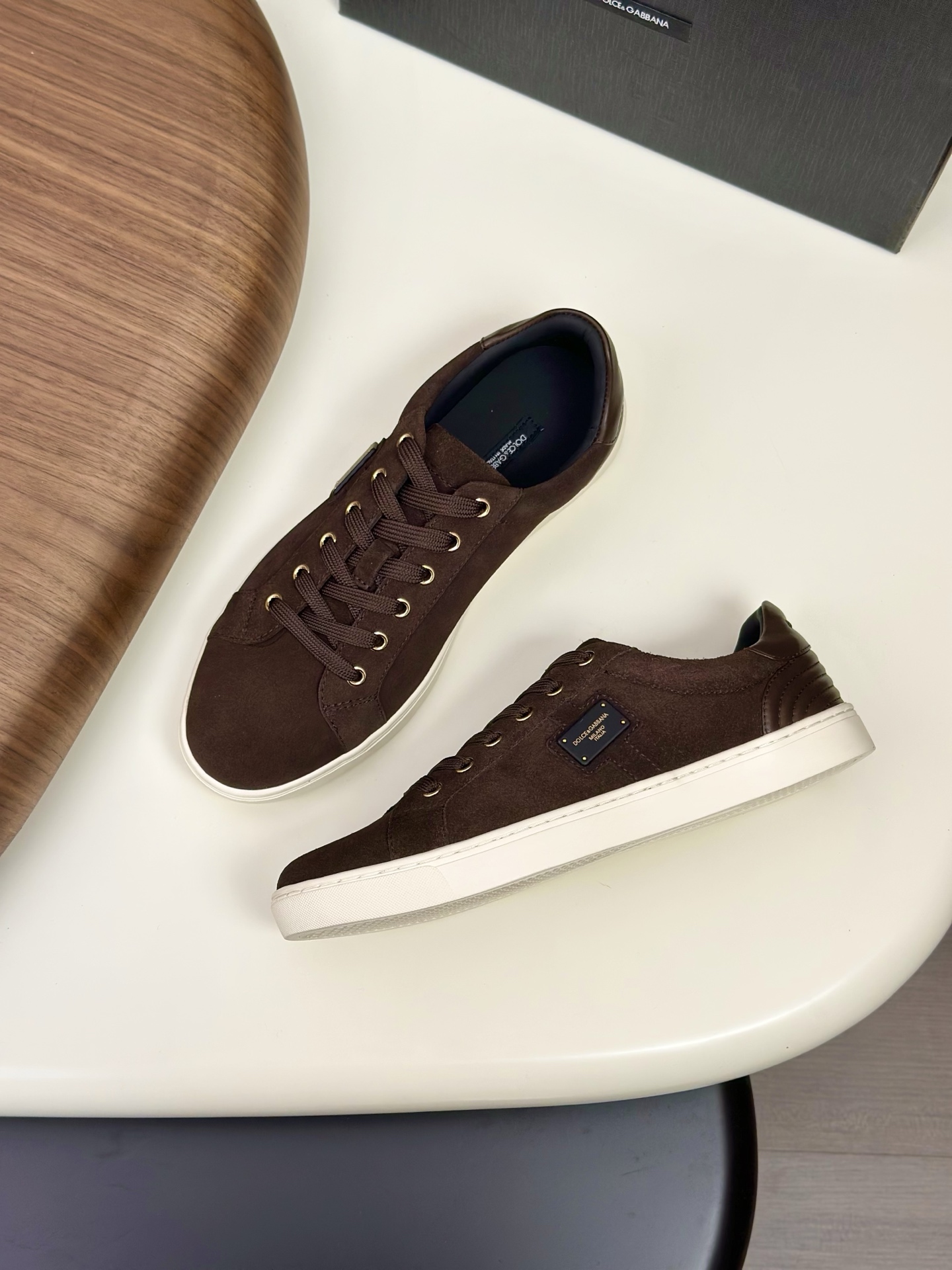 Dolce&Gabbana Brown Suede Leather Sneakers Casual Shoes For Men 6 i1758624540005 3641 0 4