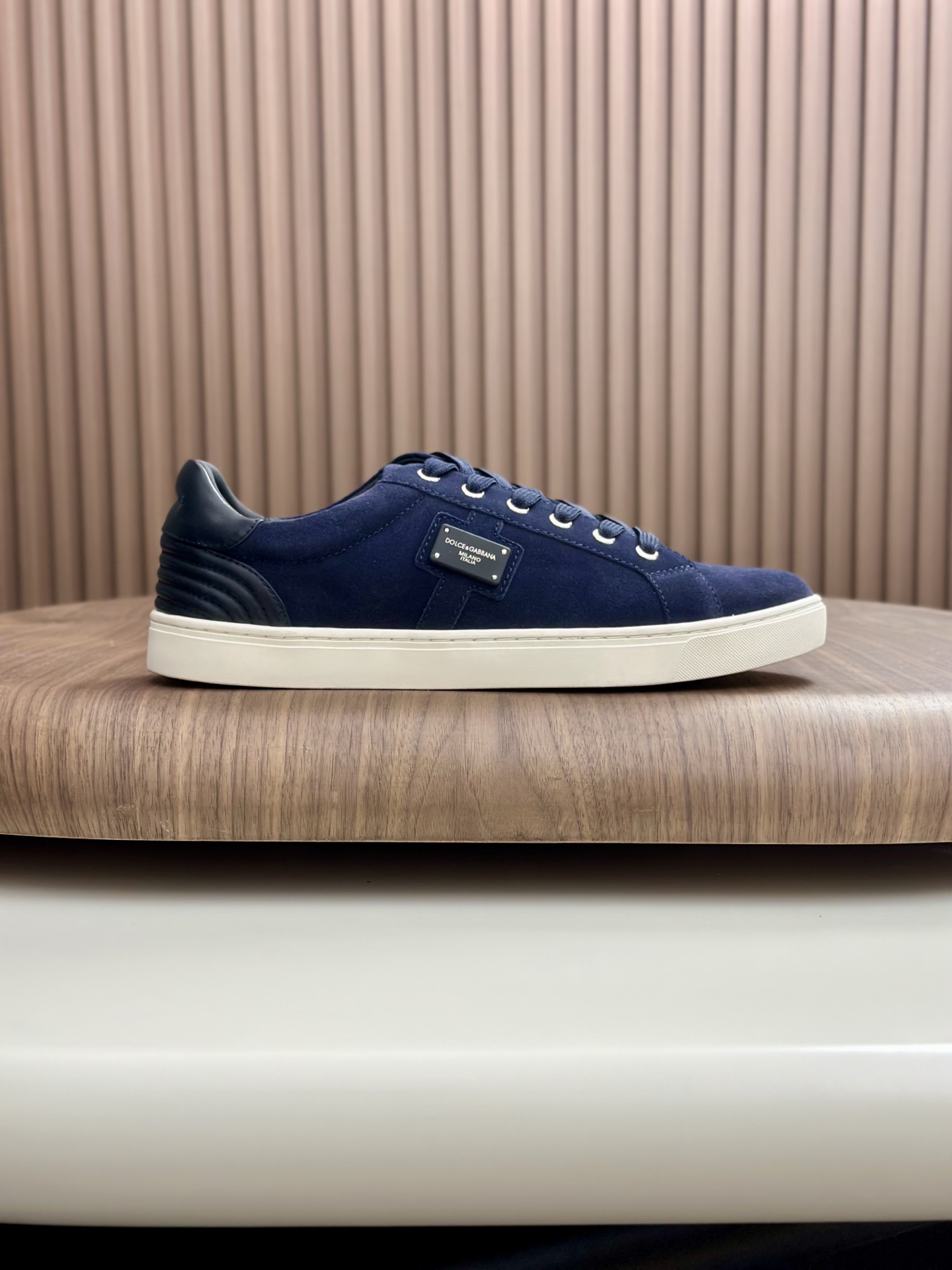 Dolce&Gabbana Men's Blue Suede Leather Casual Sneakers with Metal Logo Accent 4 i1758624573063 1573 0 2