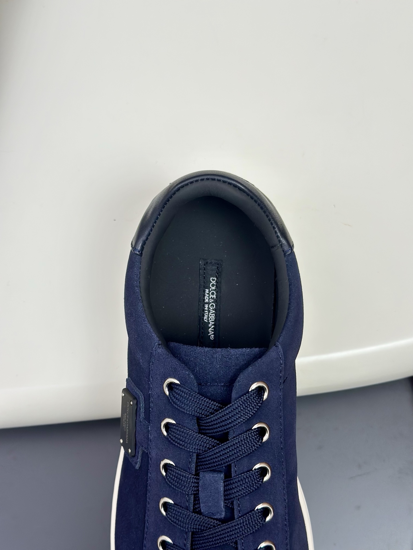 Dolce&Gabbana Men's Blue Suede Leather Casual Sneakers with Metal Logo Accent 10 i1758624573066 9582 0 8