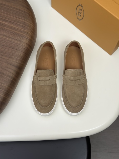 Tod's Men's Suede Leather Loafers with Raffia Trim - Comfort & Style 1 Tod's Men's Suede Leather Loafers with Raffia Trim - Comfort & Style