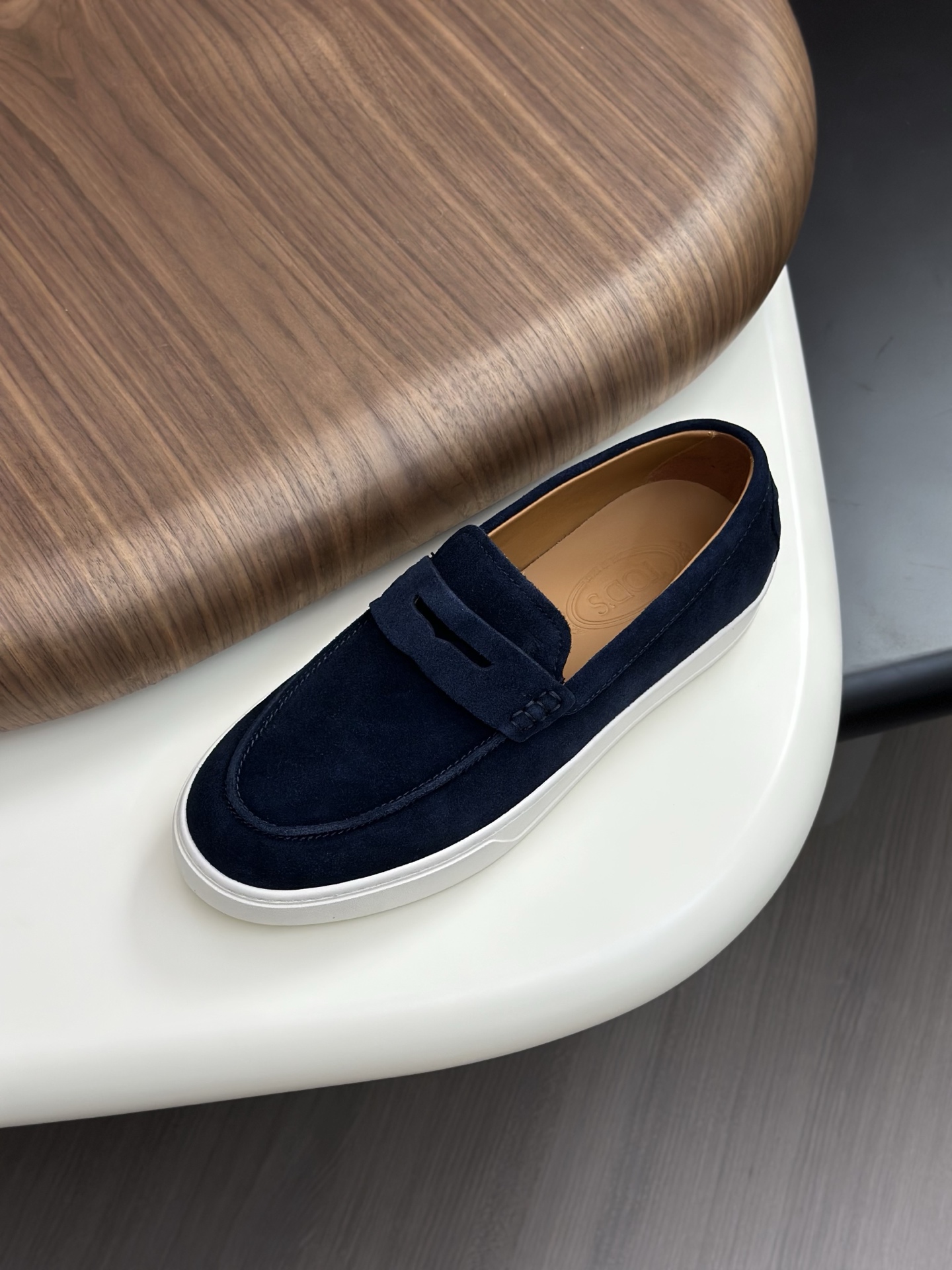 TOD'S Men's Suede Leather Loafers with Raffia Trim & Rubber Pebble Outsole 6 i1758626156279 8369 0 4