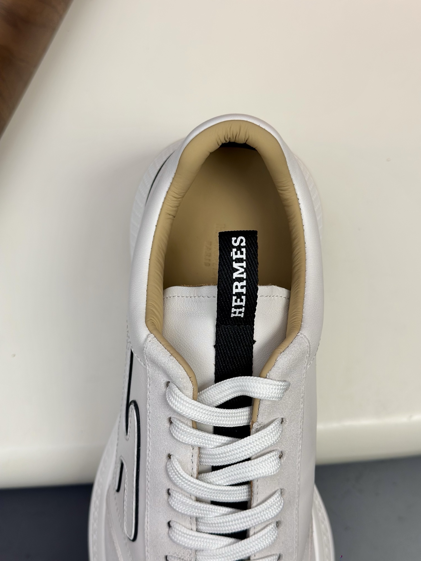 Hermes Men's White Leather & Canvas Sneakers with 'H' Stitching - Size 39-44 10 i1760338930437 7350 0 8