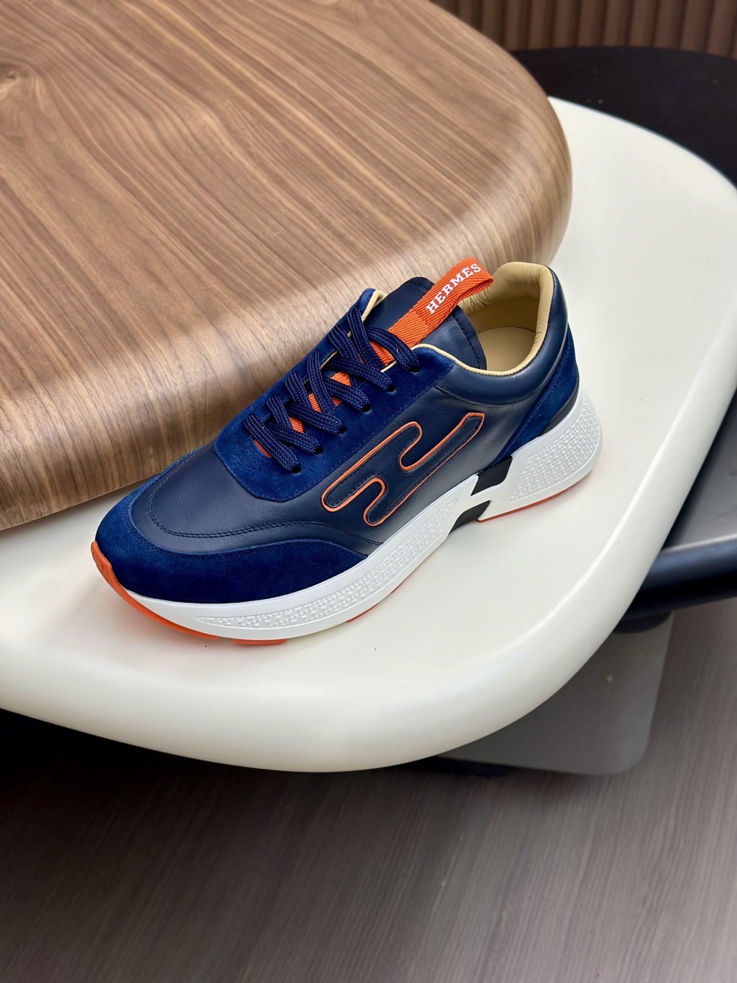 Hermes Men's Navy Leather & Canvas Sneakers with 'H' Motif - Size 39-44 6 i1760338985858 8097 0 5