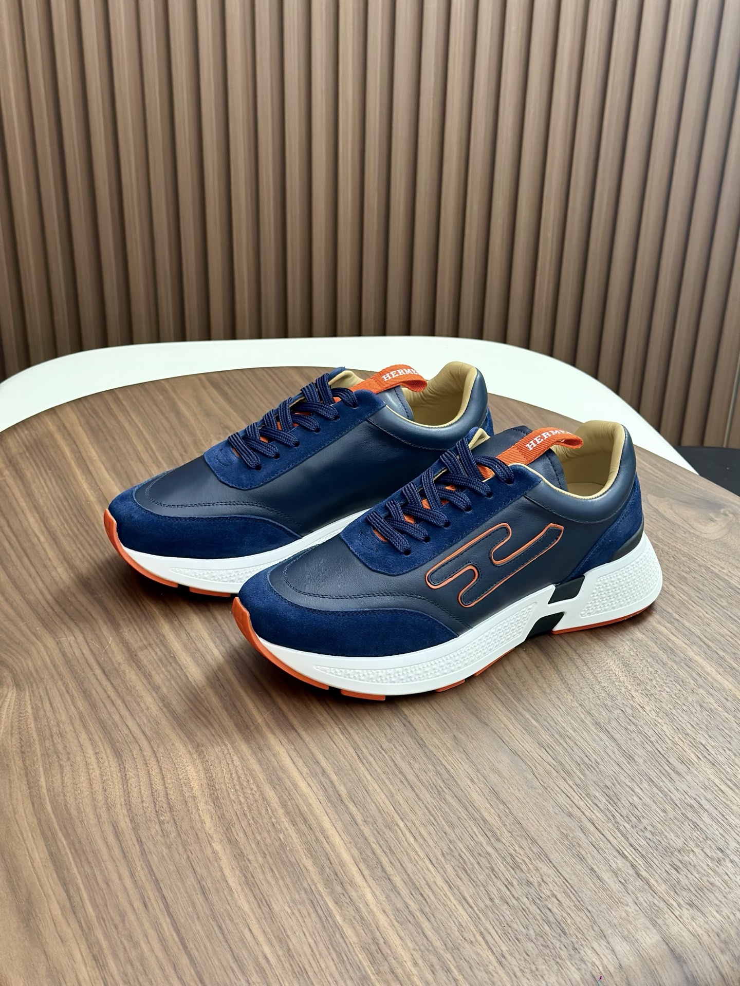 Hermes Men's Navy Leather & Canvas Sneakers with 'H' Motif - Size 39-44 5 i1760338987118 19 0 4