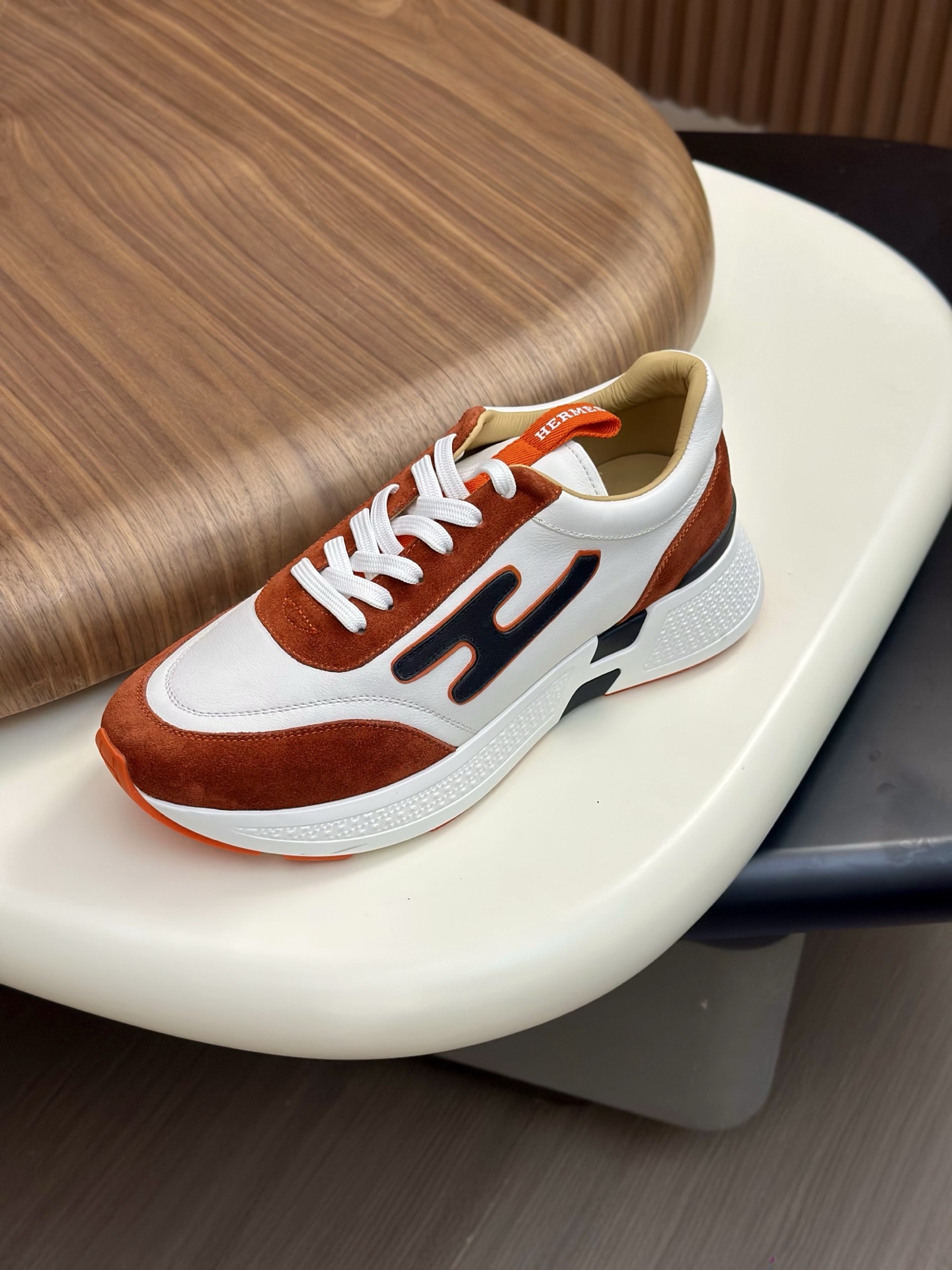 Hermes Men's White Leather & Suede Sneakers with 'H' Motif - Size 39-44 7 i1760339032726 9884 0 5