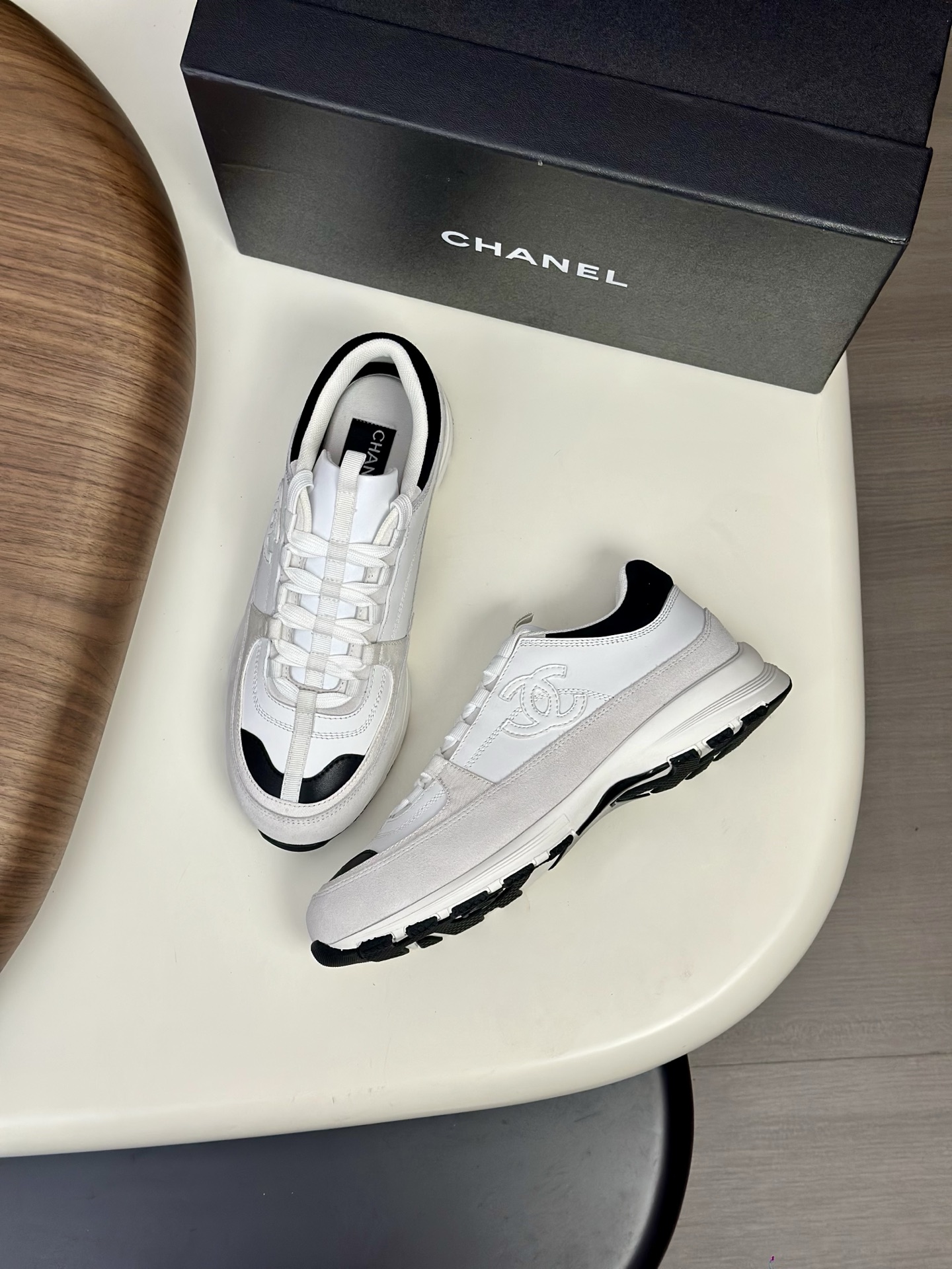 Chanel Women's Suede Leather Sneakers Color Block Design Breathable Comfort 2 i1760340265148 3220 0 1