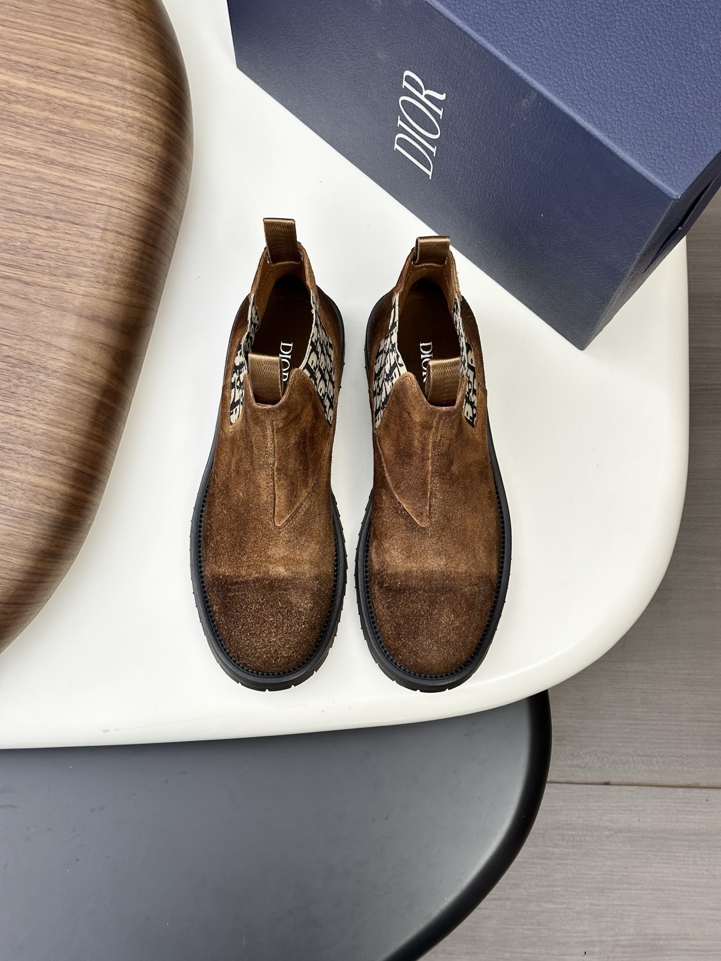 Dior High-Top Formal Leather Shoes - Premium Quality, Brown Leather Boots