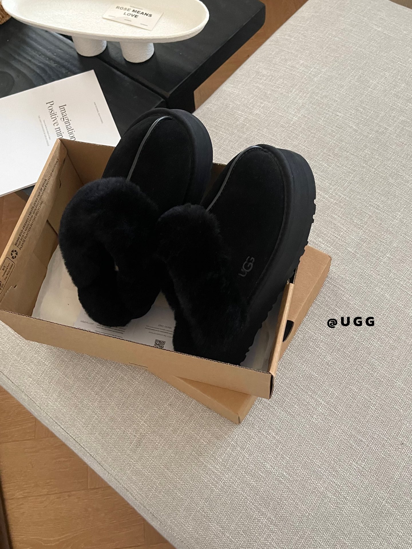 𝐔𝐠𝐠 | 𝟑𝐂𝐌厚底星拖第一批永远最nice.官网同步Disquette拖鞋鞋底厚底3cm全真羊毛内里