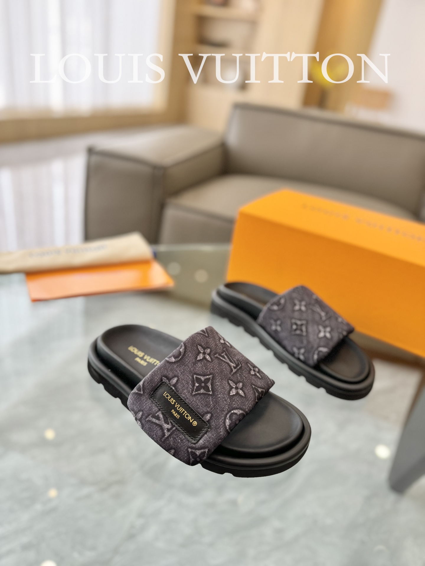 Louis Vuitton Scarpe Pantofole Unisex Pelle di capra pecora Vintage