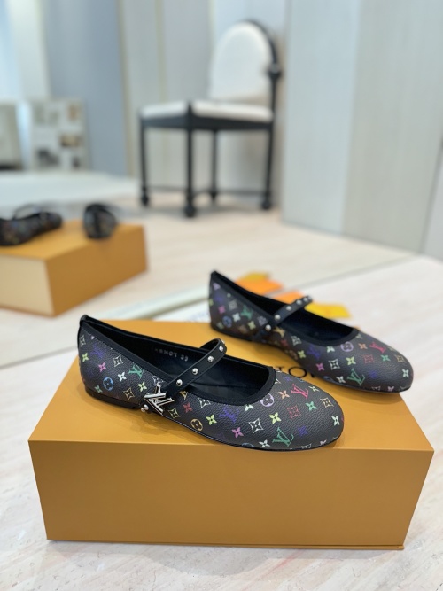 Louis Vuitton Mary Jane Shoes, Leather Ballet Flats for Women, Designer Shoes