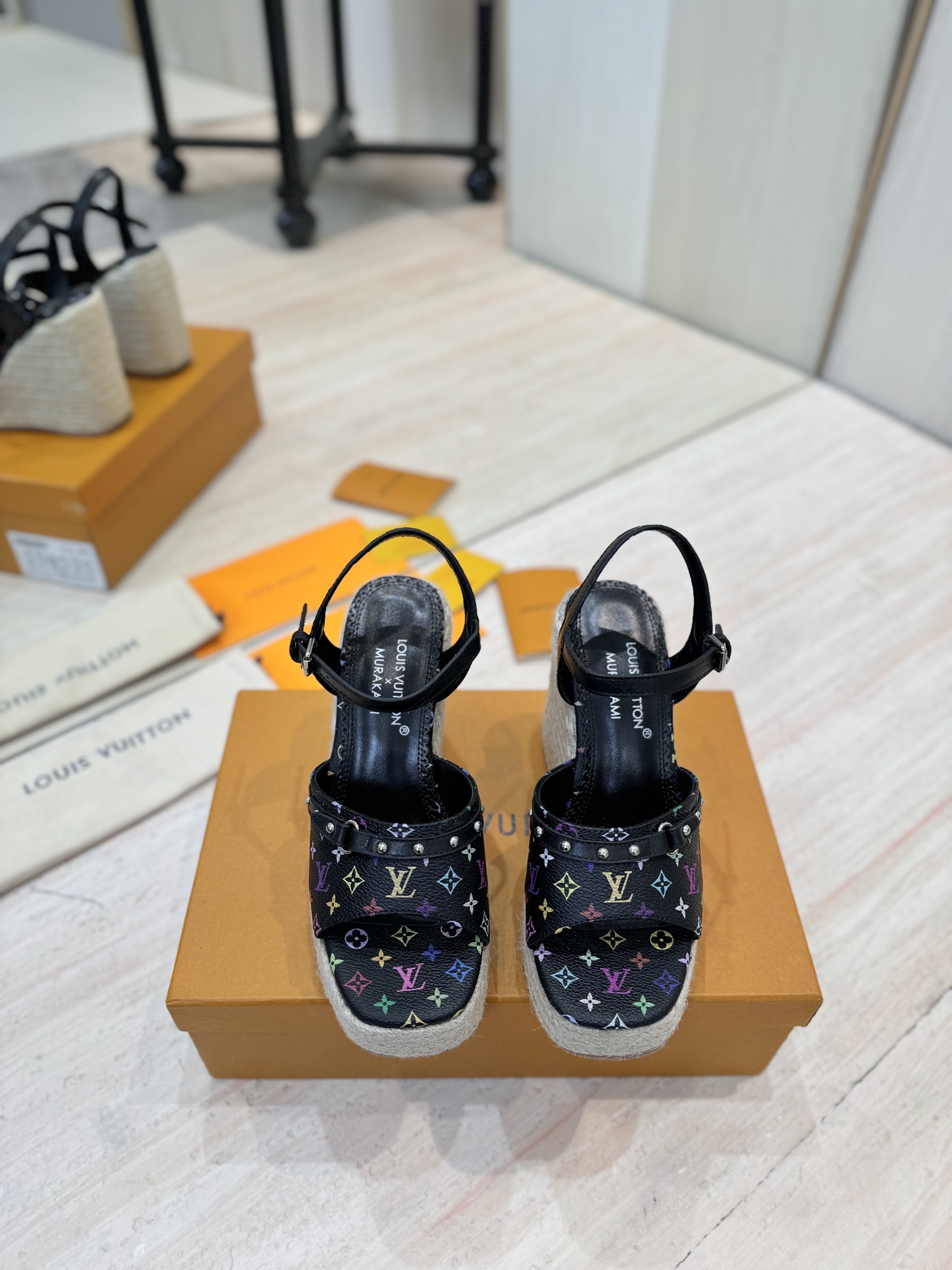 Louis Vuitton x Murakami Takashi Monogram Espadrille Wedge Sandals 4 i1742367322943 674 0 2