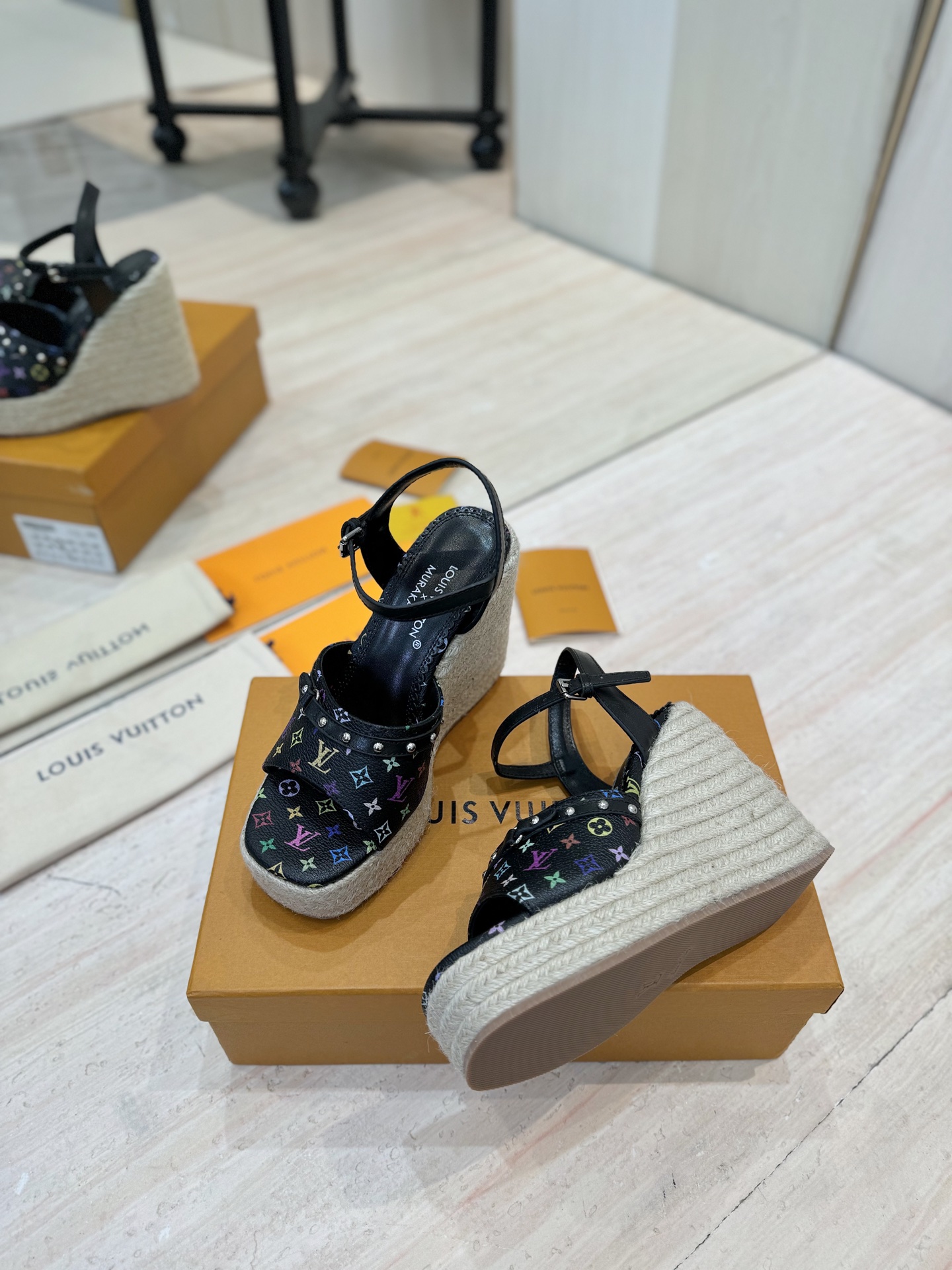 Louis Vuitton x Murakami Takashi Monogram Espadrille Wedge Sandals 5 i1742367322960 3711 0 3
