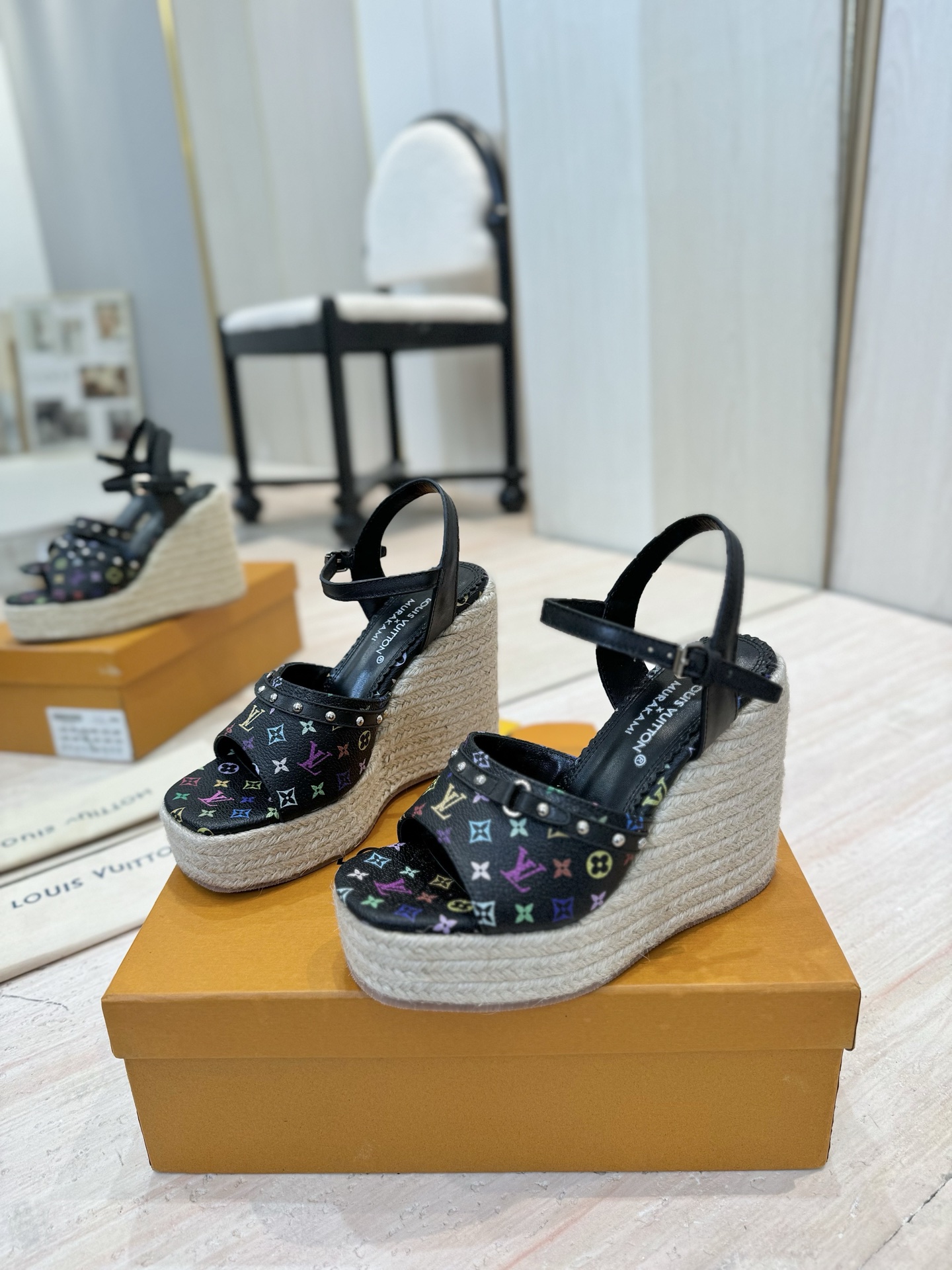 Louis Vuitton x Murakami Takashi Monogram Espadrille Wedge Sandals 3 i1742367322979 4761 0 1