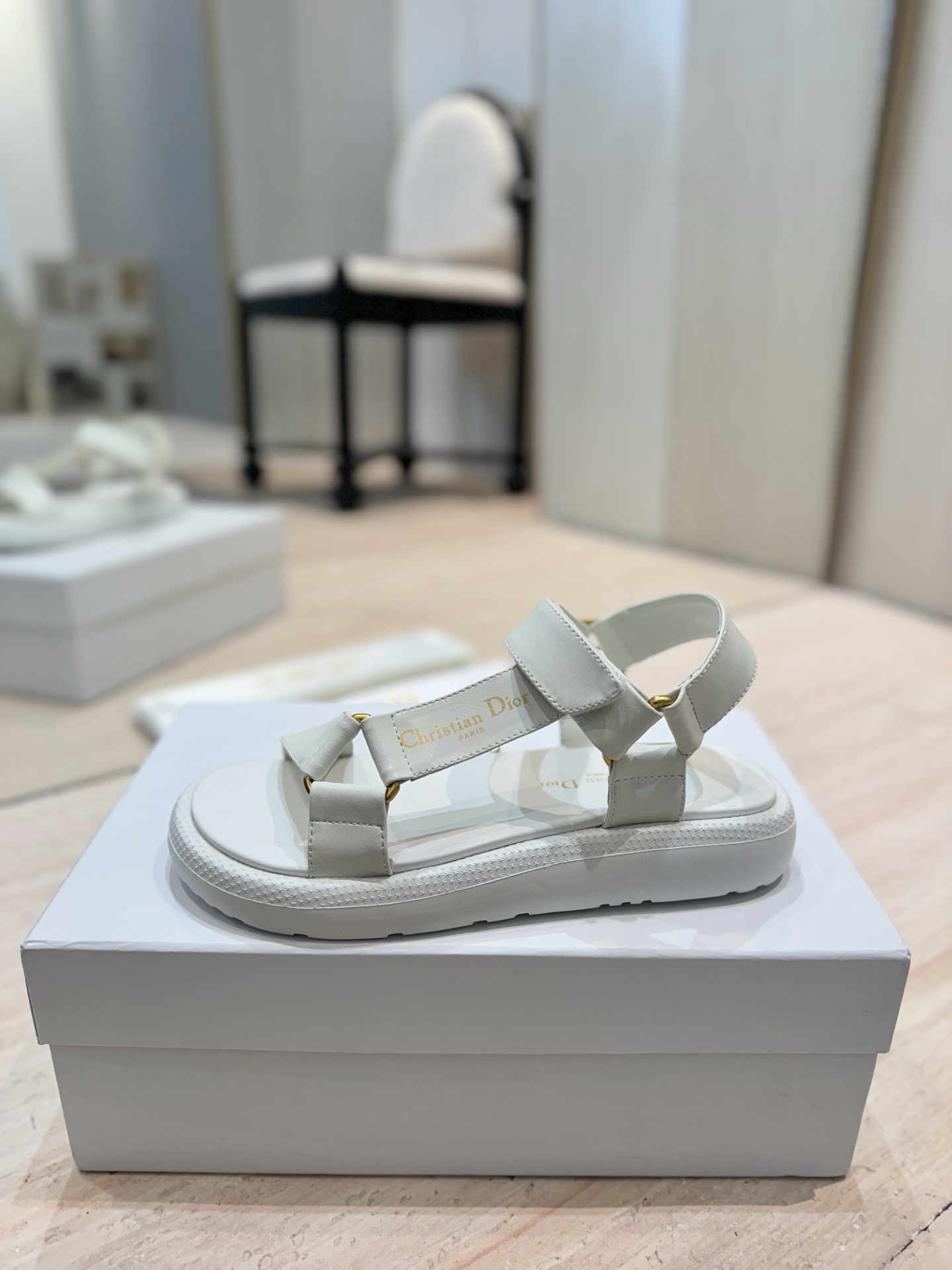 Dior Riviera D-Wave White Leather Sandals with CD Logo - Women's 6 i1742727045206 414 0 4