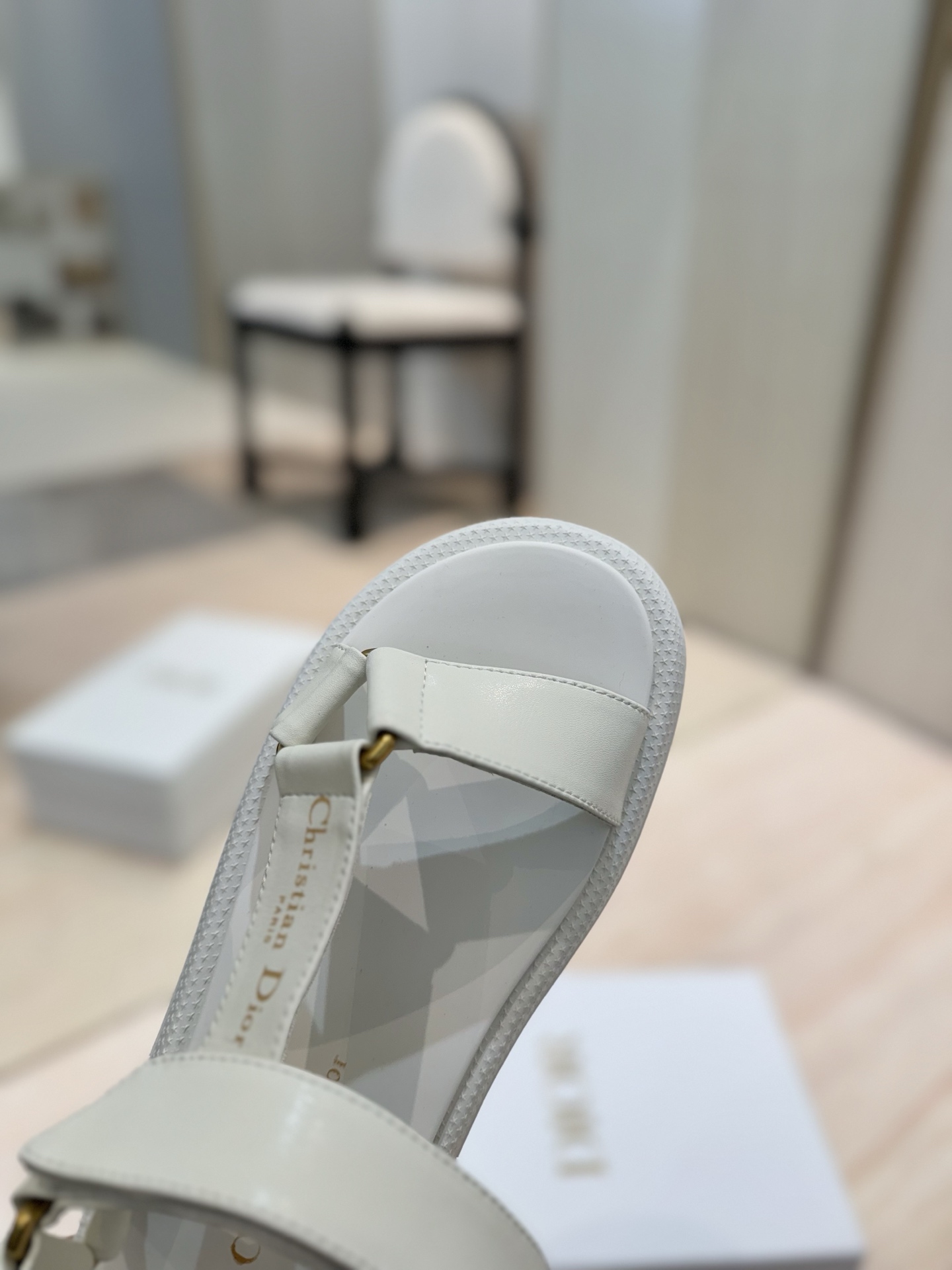 Dior Riviera D-Wave White Leather Sandals with CD Logo - Women's 10 i1742727046249 4351 0 8