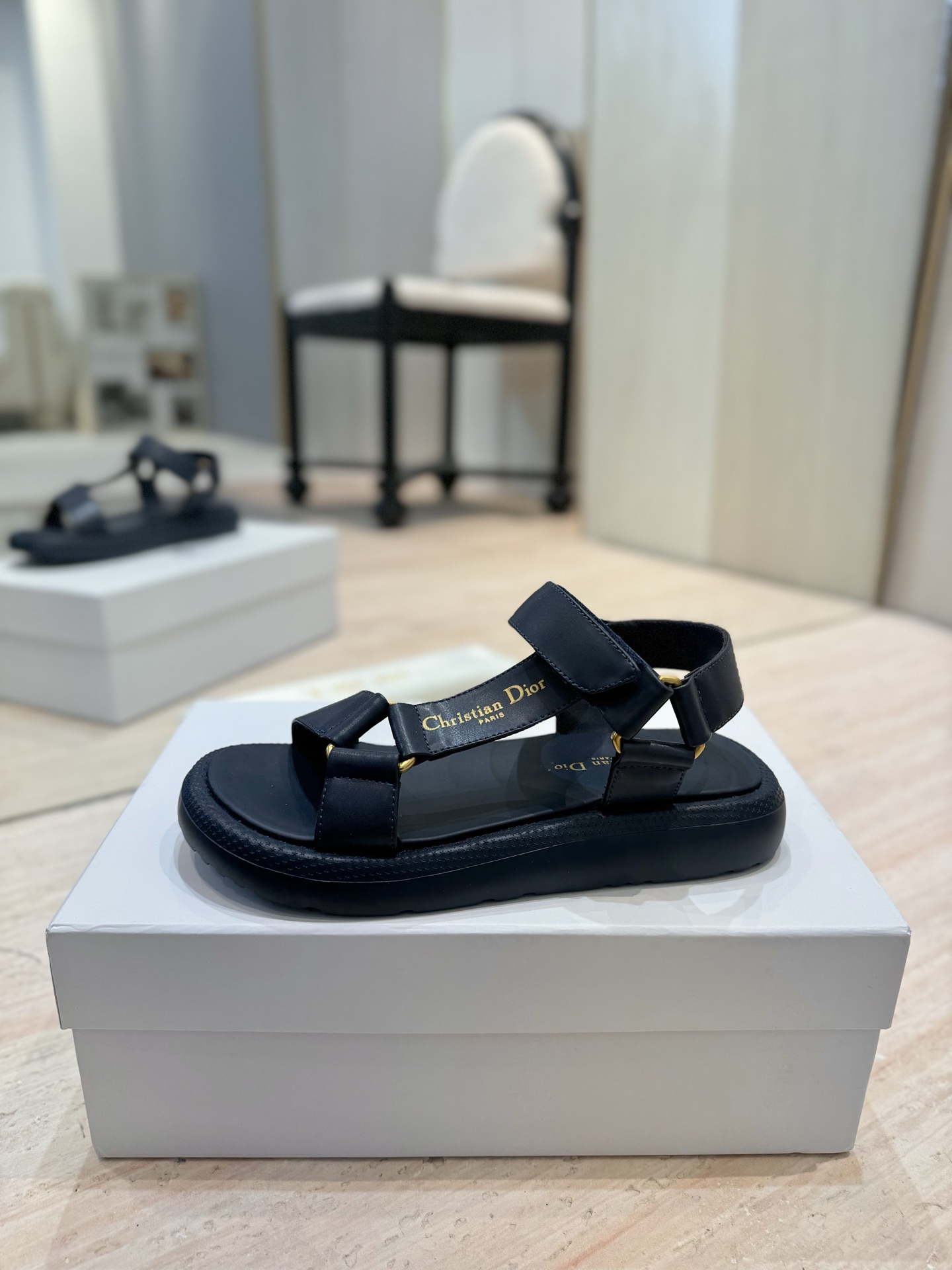 Dior Riviera D-Wave Navy Leather Sandals with CD Embroidery 7 i1742727106844 8243 0 5