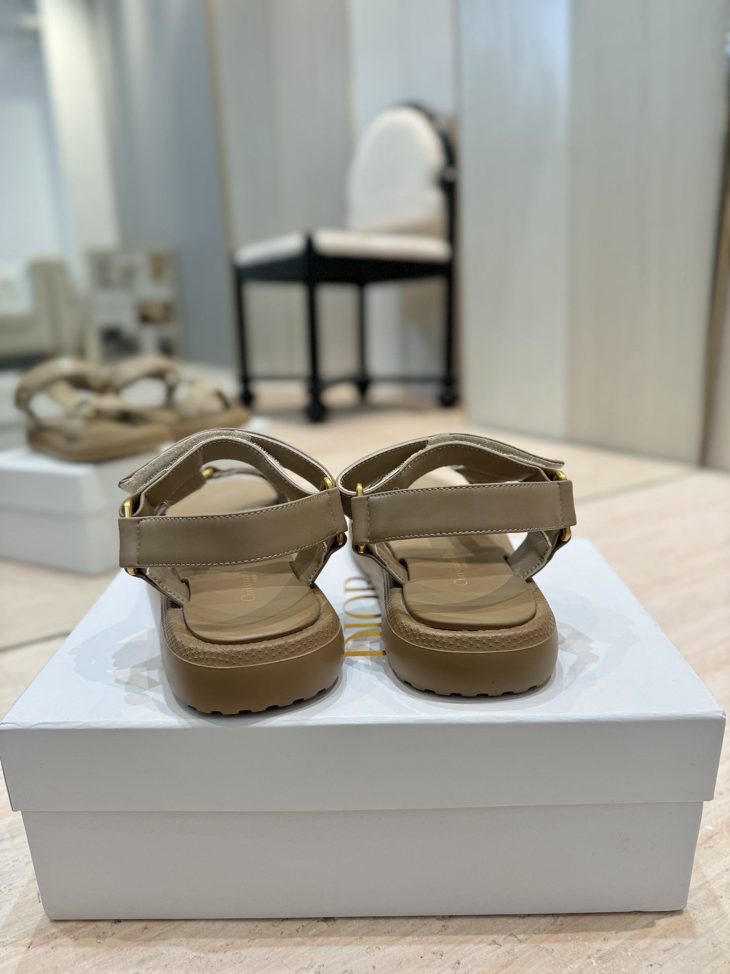 Dior Riviera D-Wave Sandals, Leather Espadrille, Beige, Women's Shoes 8 i1742727162899 5088 0 6