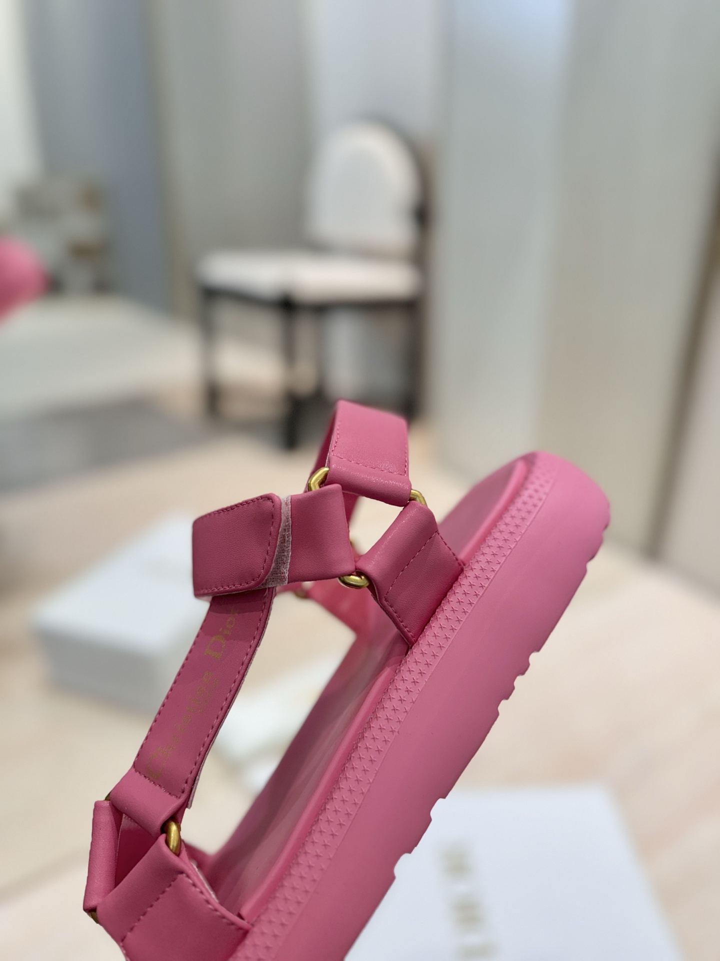 Dior Riviera D-Wave Pink Leather Logo Espadrille Sandals 9 i1742727263990 3981 0 7